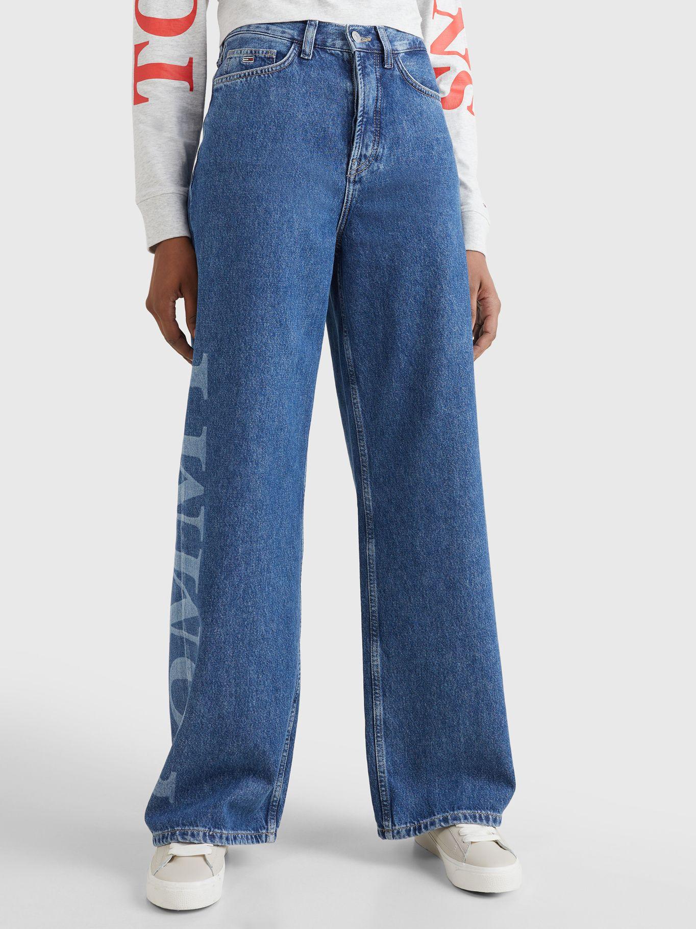 Jeans De Pernera Ancha Con Logos Azul Tommy Jeans-0