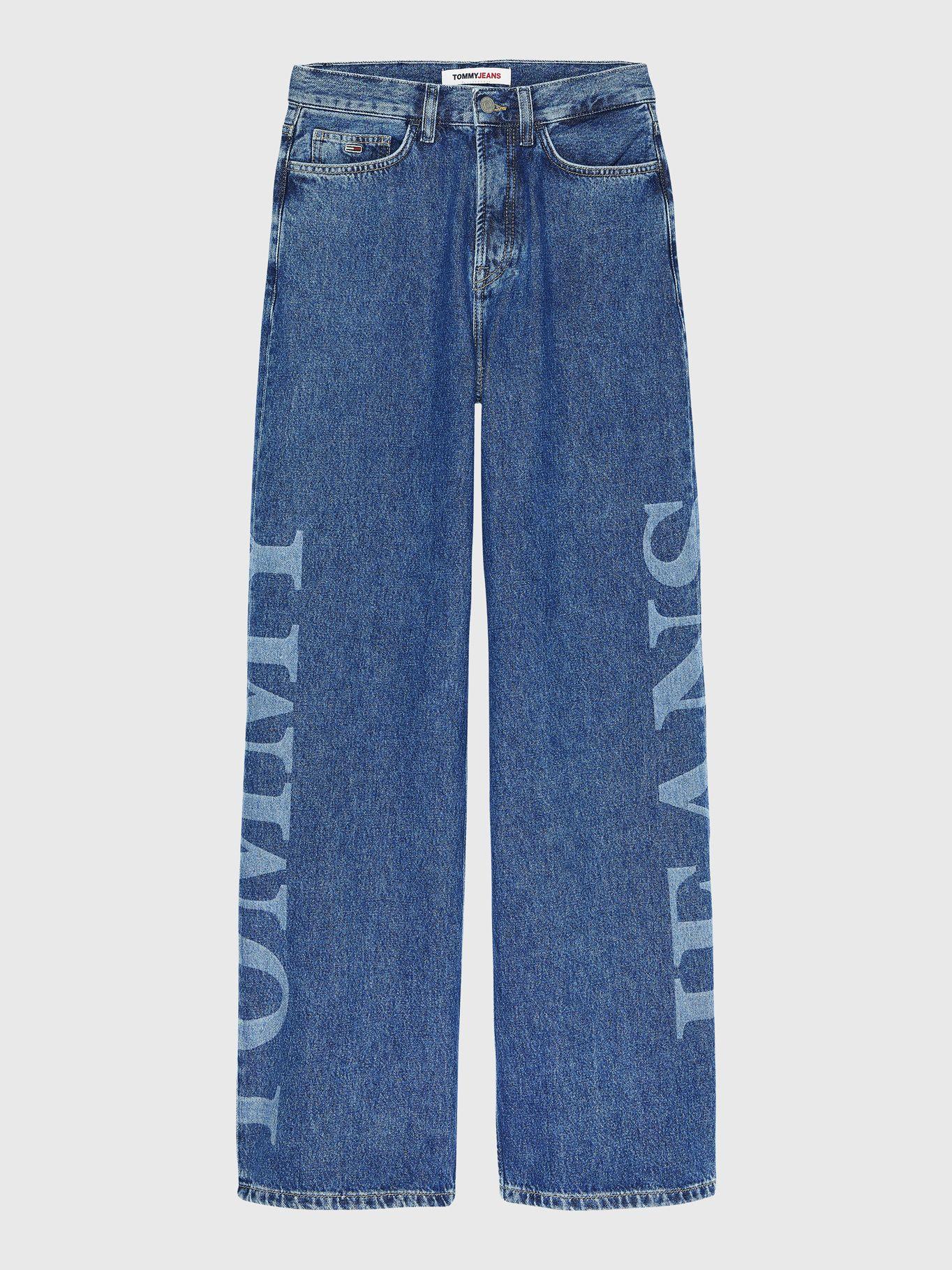 Jeans De Pernera Ancha Con Logos Azul Tommy Jeans-4