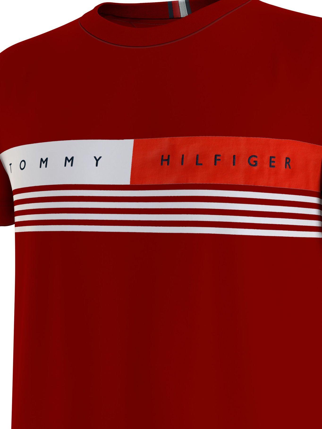 Polera Logo Stripe Rojo Tommy Hilfiger A2-4