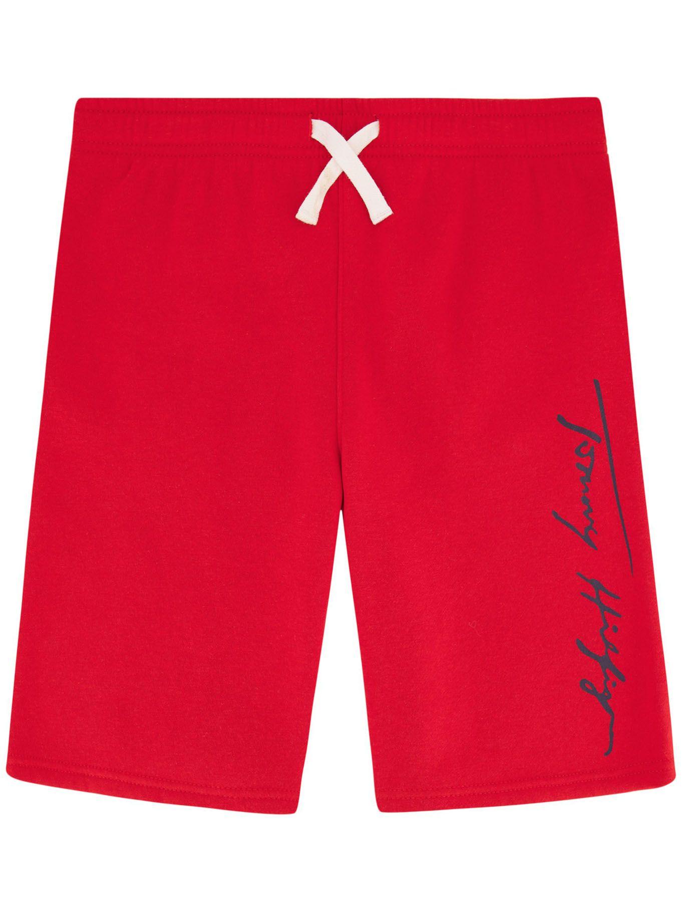 Shorts De Algodón Signature Rojo Tommy Hilfiger-0