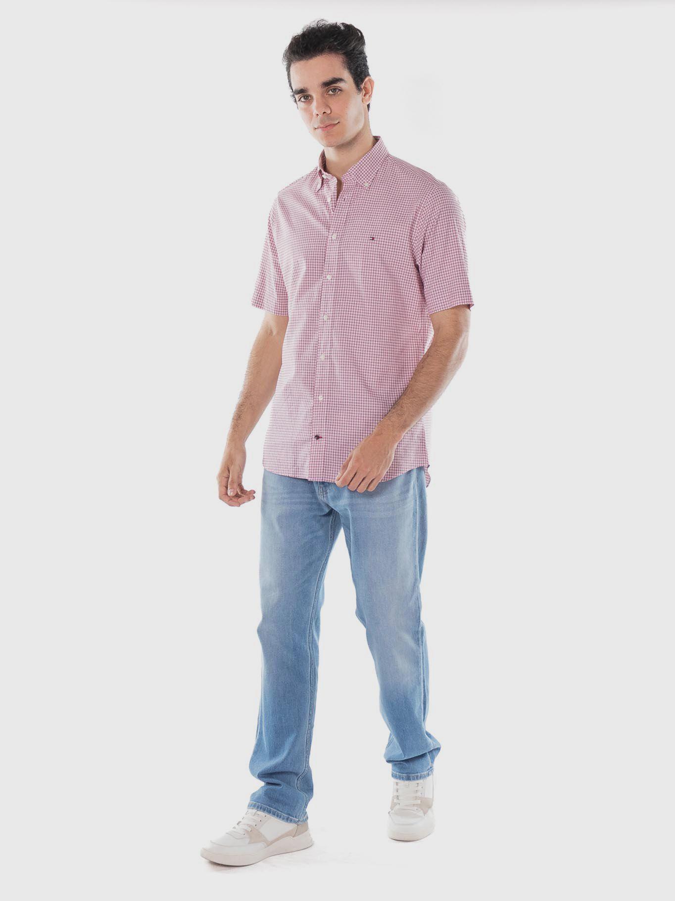 Camisa Business Check Regular Fit Rosado Tommy Hilfiger-3