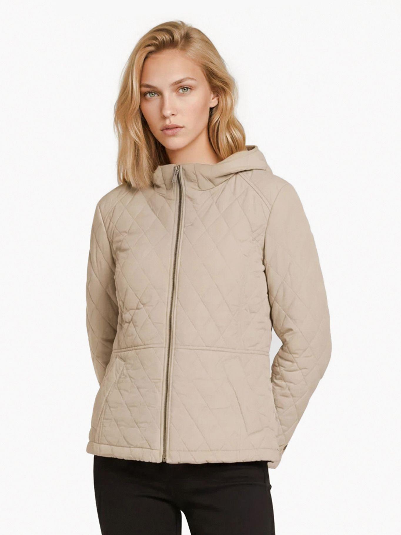 Parka Acolchada Con Cierre Beige Tommy Hilfiger-0