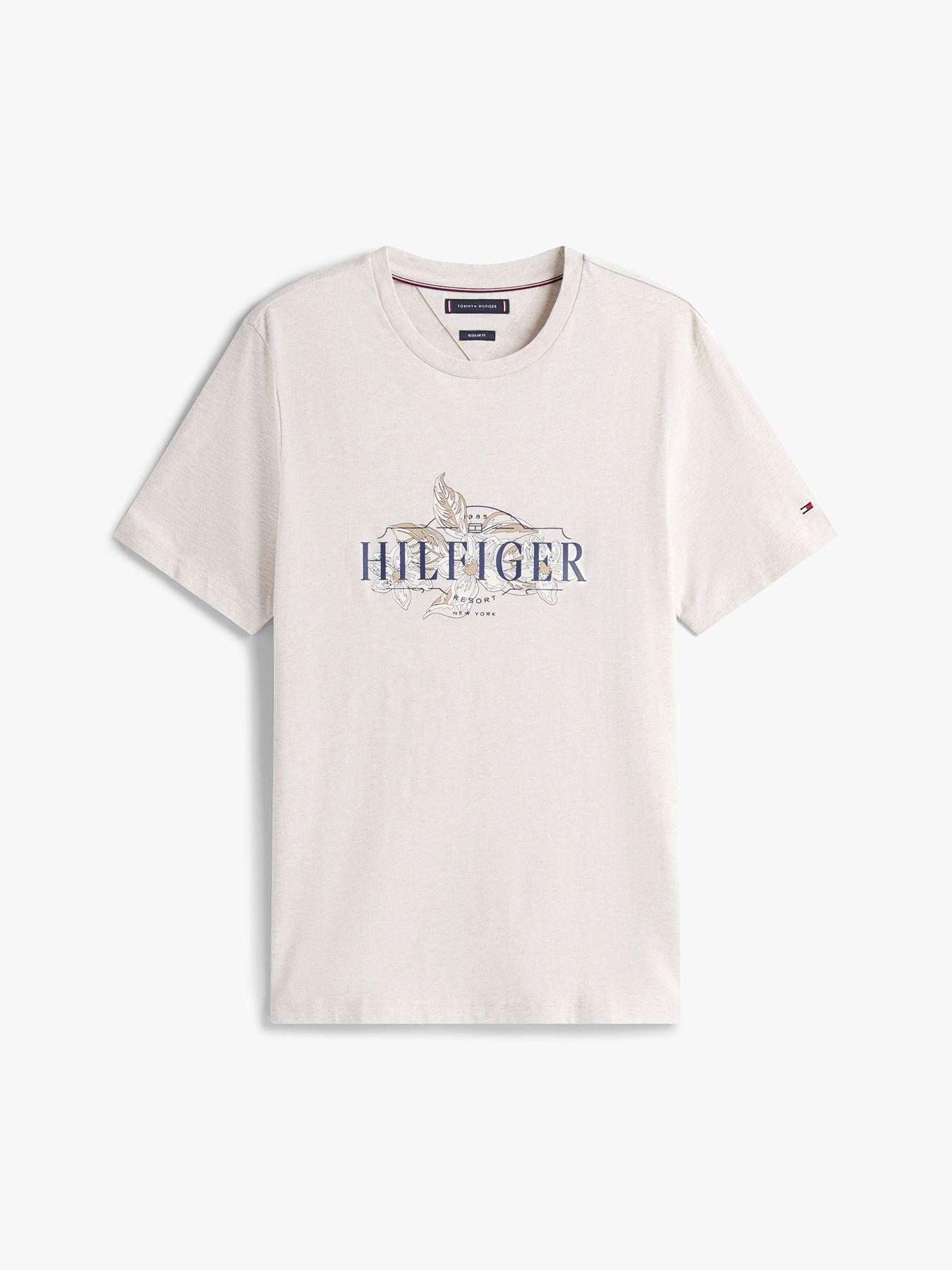 Polera Logo Tropical Floral Beige HGF Tommy Hilfiger-4