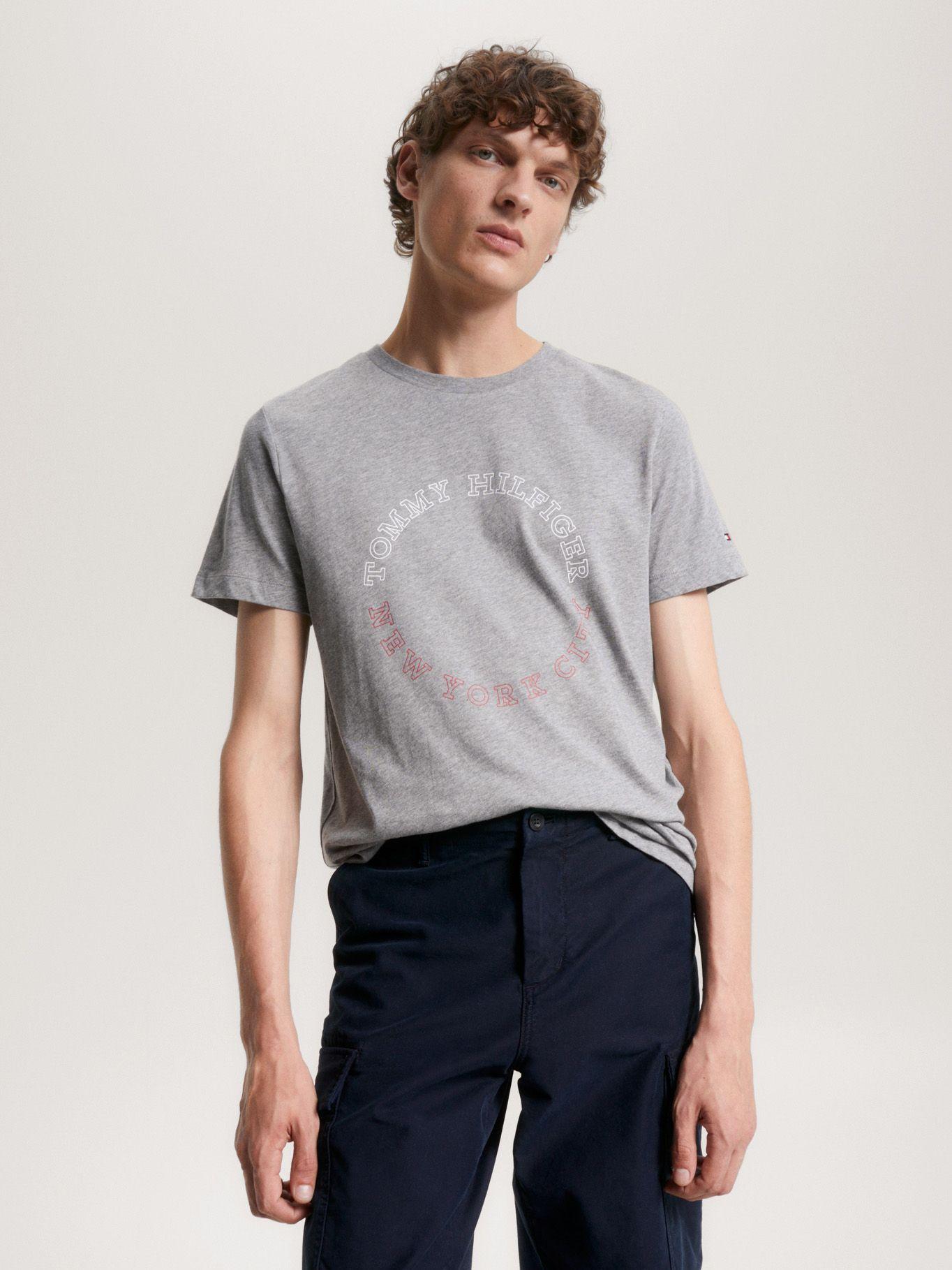 Polera Slim Fit Logo Monotype Gris Tommy Hilfiger-0