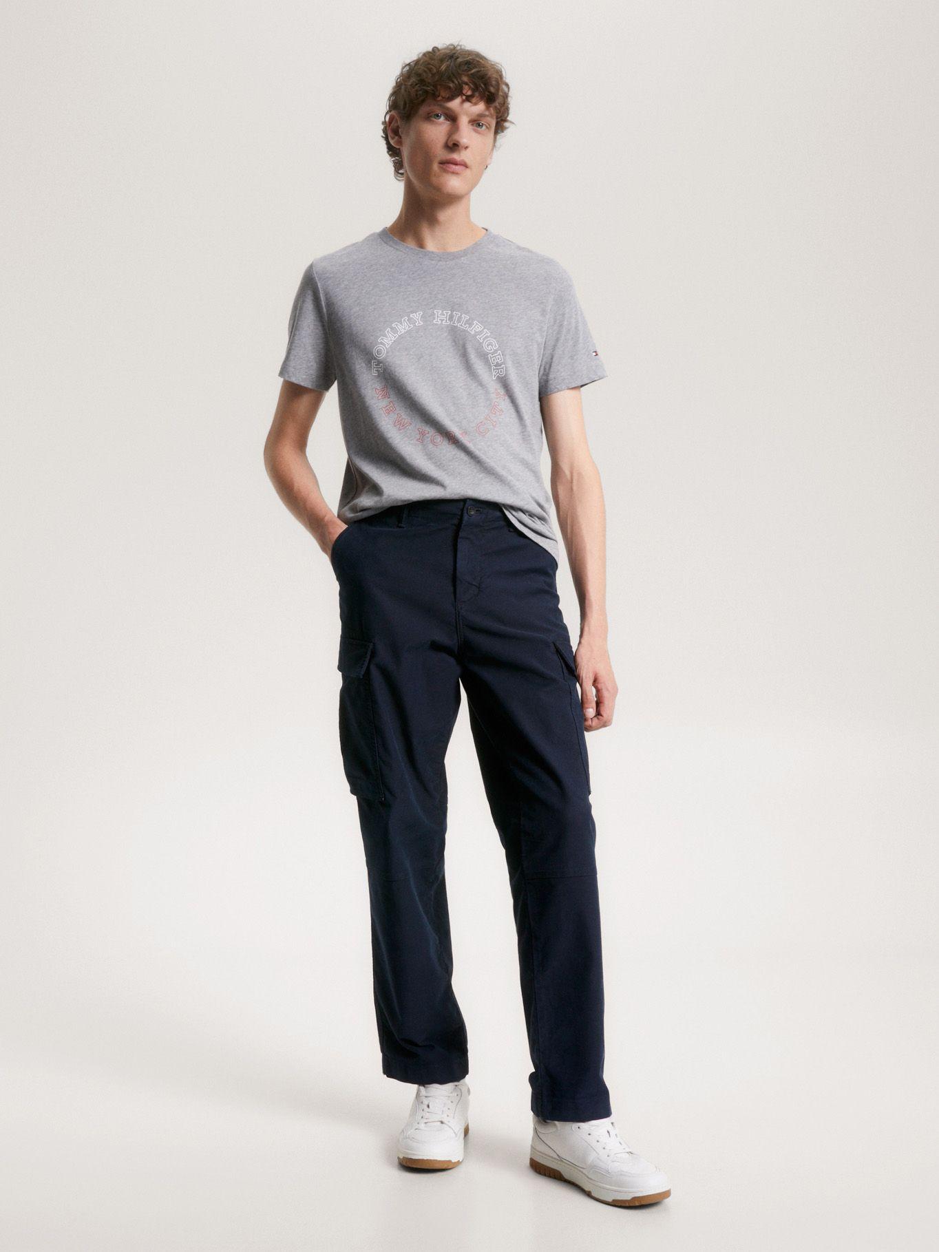 Polera Slim Fit Logo Monotype Gris Tommy Hilfiger-1