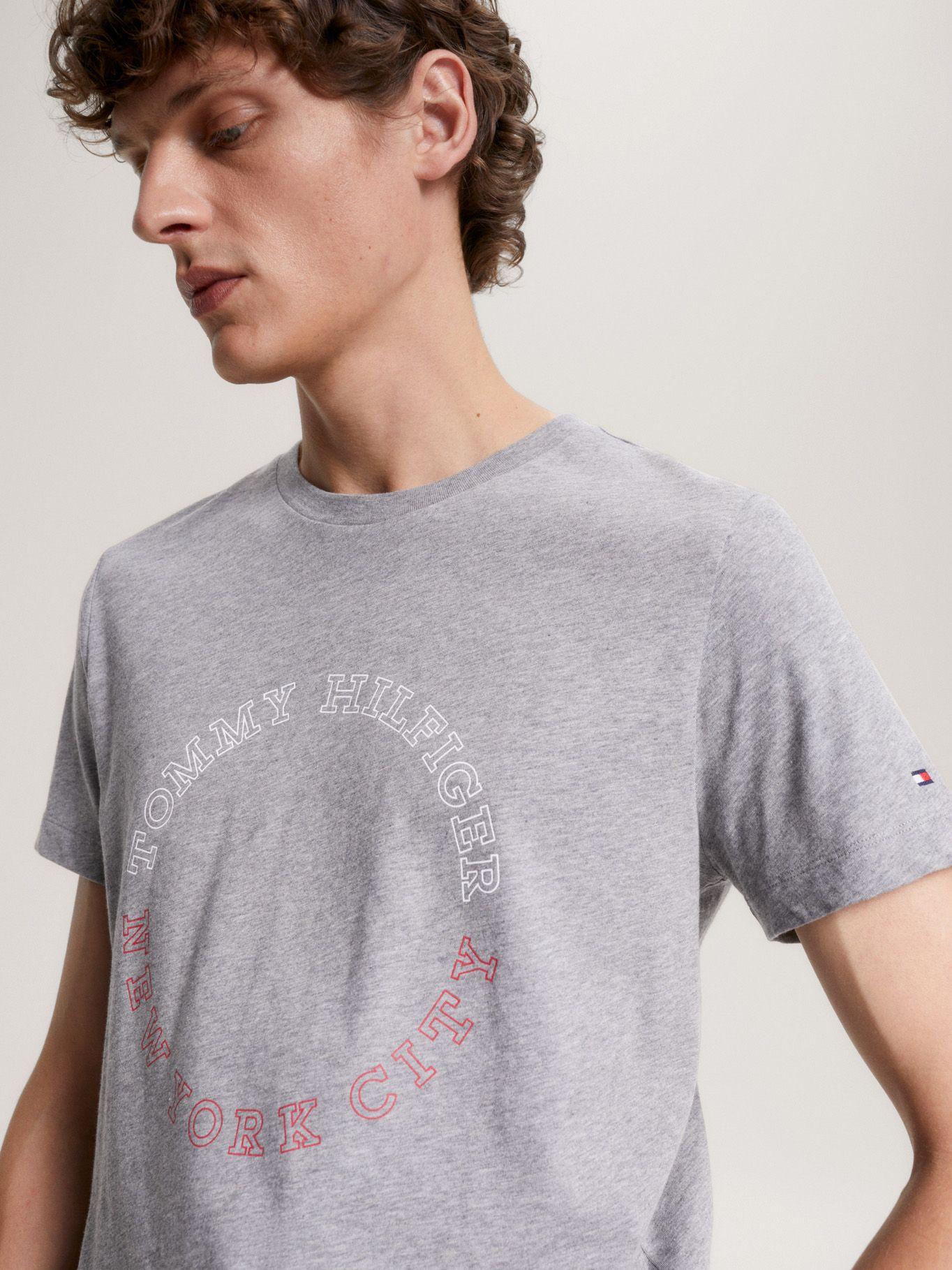 Polera Slim Fit Logo Monotype Gris Tommy Hilfiger-3