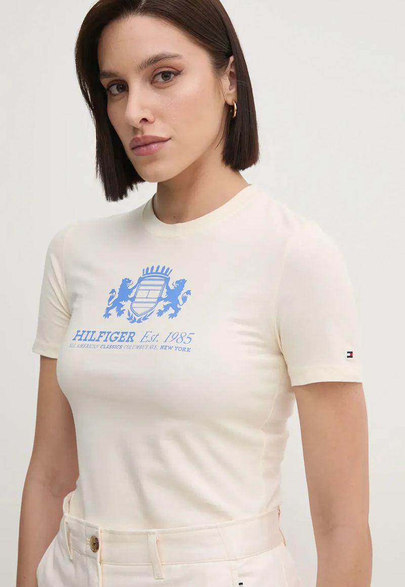 Polera Varsity De Corte Slim Beige Tommy Hilfiger-3