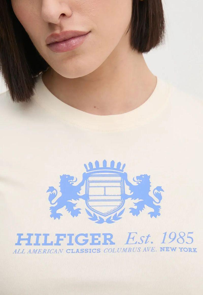 Polera Varsity De Corte Slim Beige Tommy Hilfiger-4