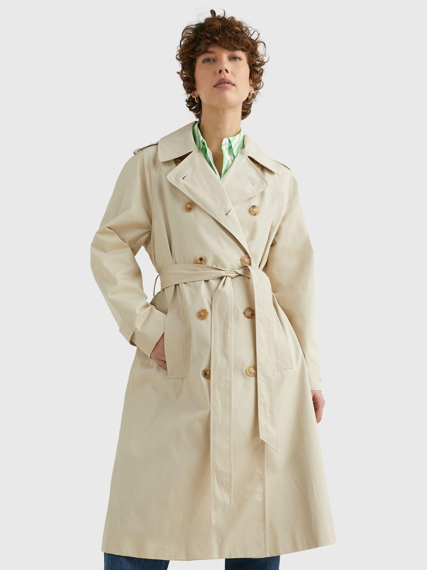 Trench Con Botonadura Doble Beige Tommy Hilfiger-0