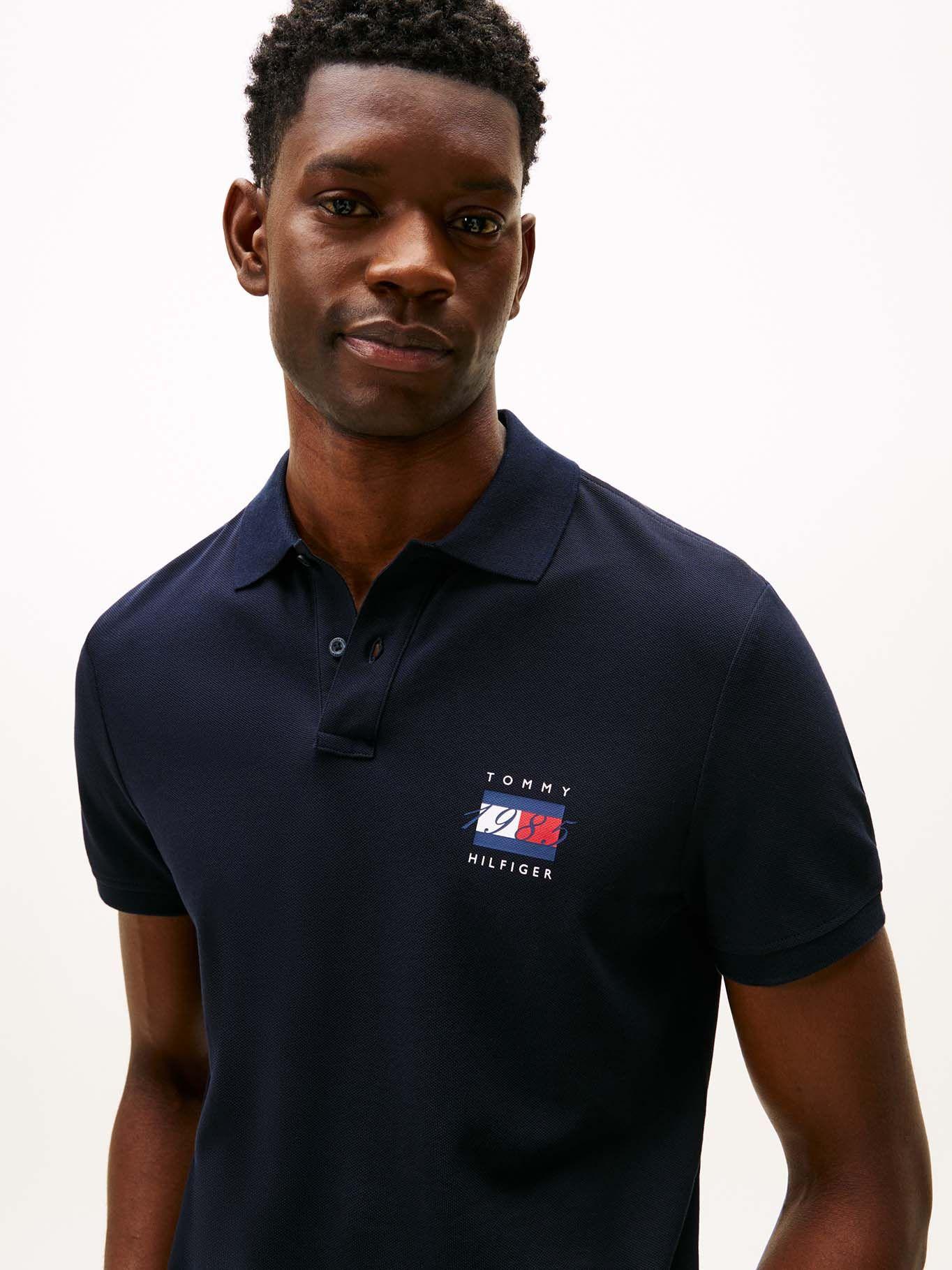 Polo Regular Fit Con Logo Gráfico Azul Tommy Hilfiger-3