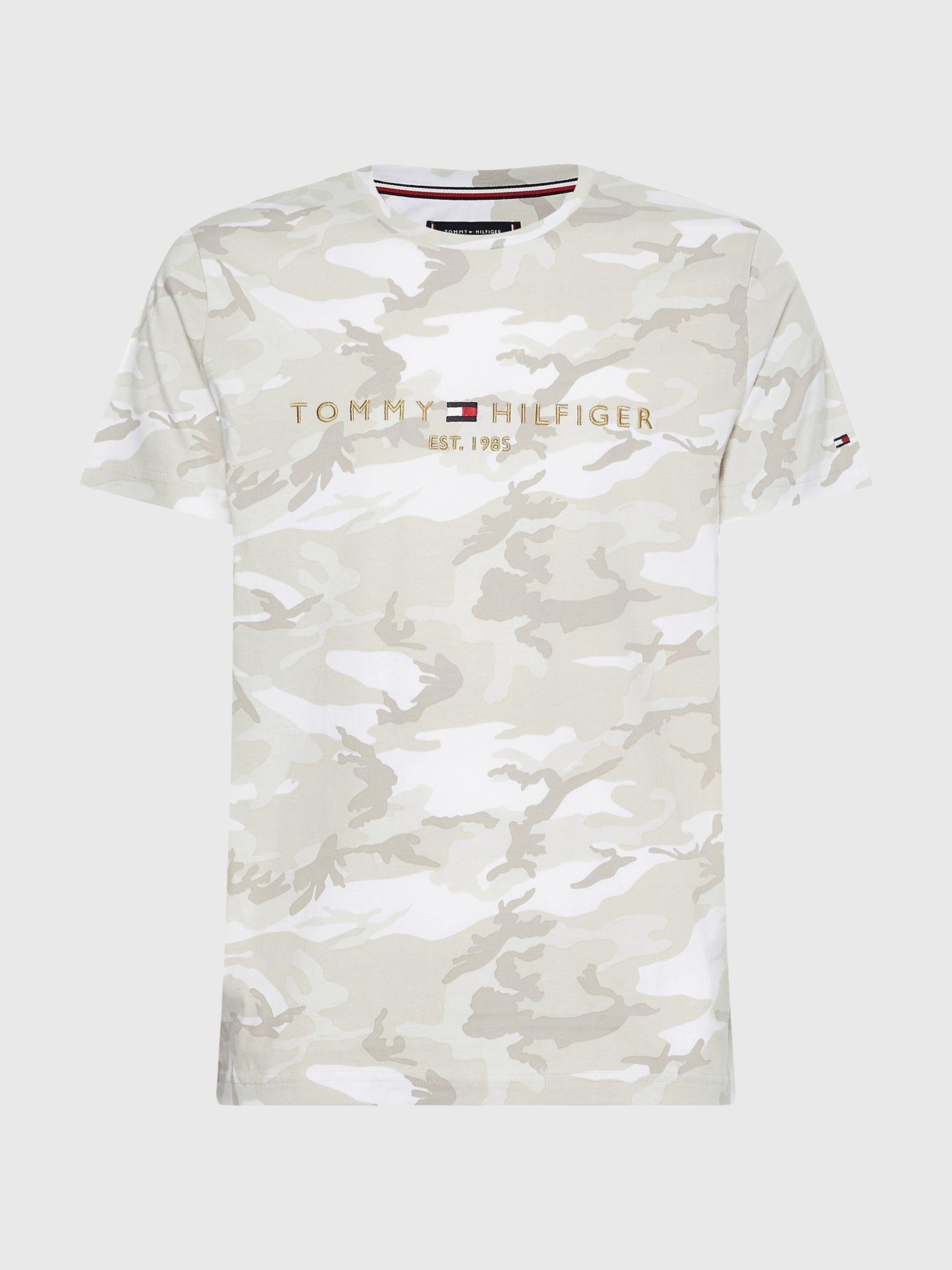 Polera Camo Print Logo Beige Tommy Hilfiger JN2-4