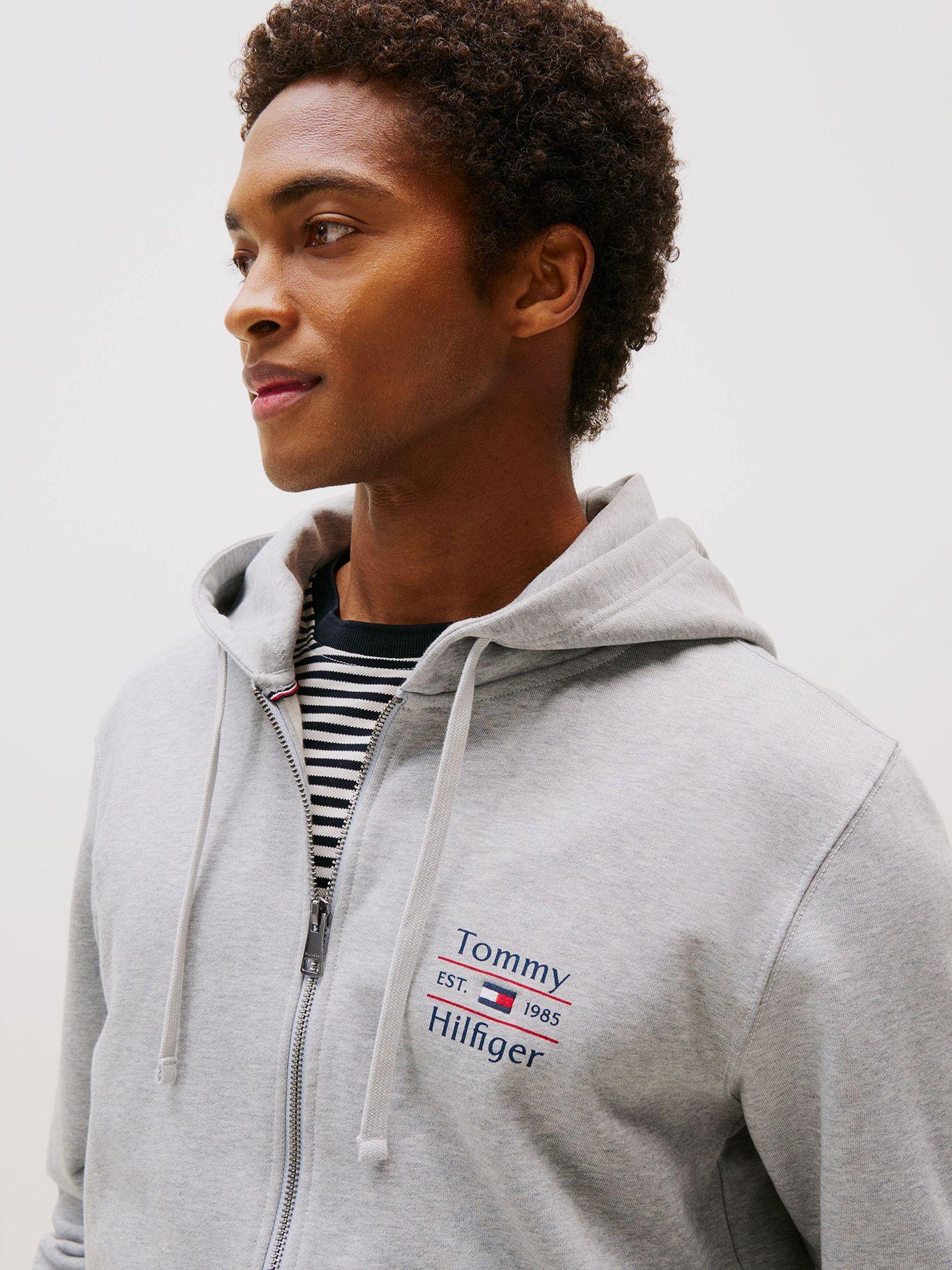 Polerón Hoodie Con Cierre Gris Tommy Hilfiger-3
