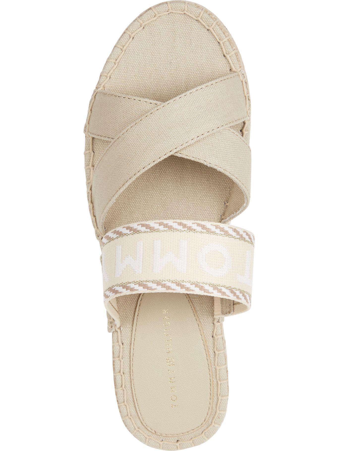 Sandalias Cruzadas Con Logo Beige Tommy Hilfiger-2