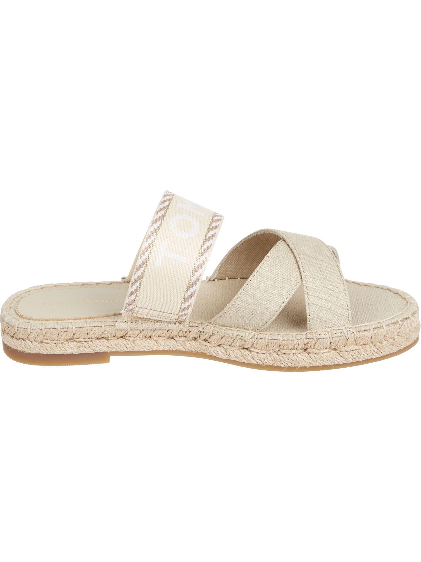 Sandalias Cruzadas Con Logo Beige Tommy Hilfiger-1