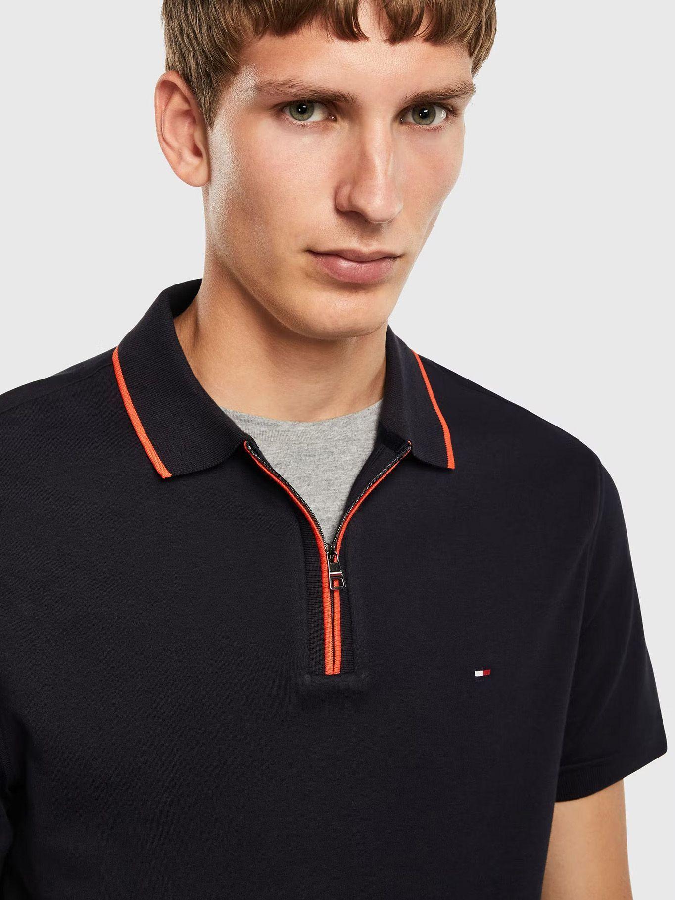 Polo Con Cierre Regular Fit Azul Tommy Hilfiger-3