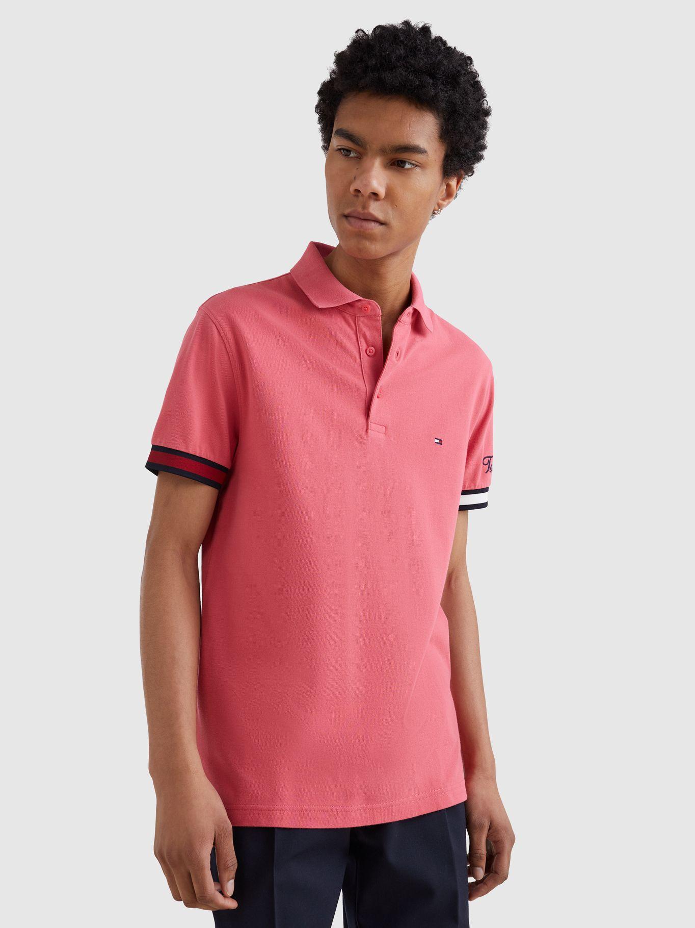 Polo Flag Logo Slim Fit Rosado Tommy Hilfiger-0