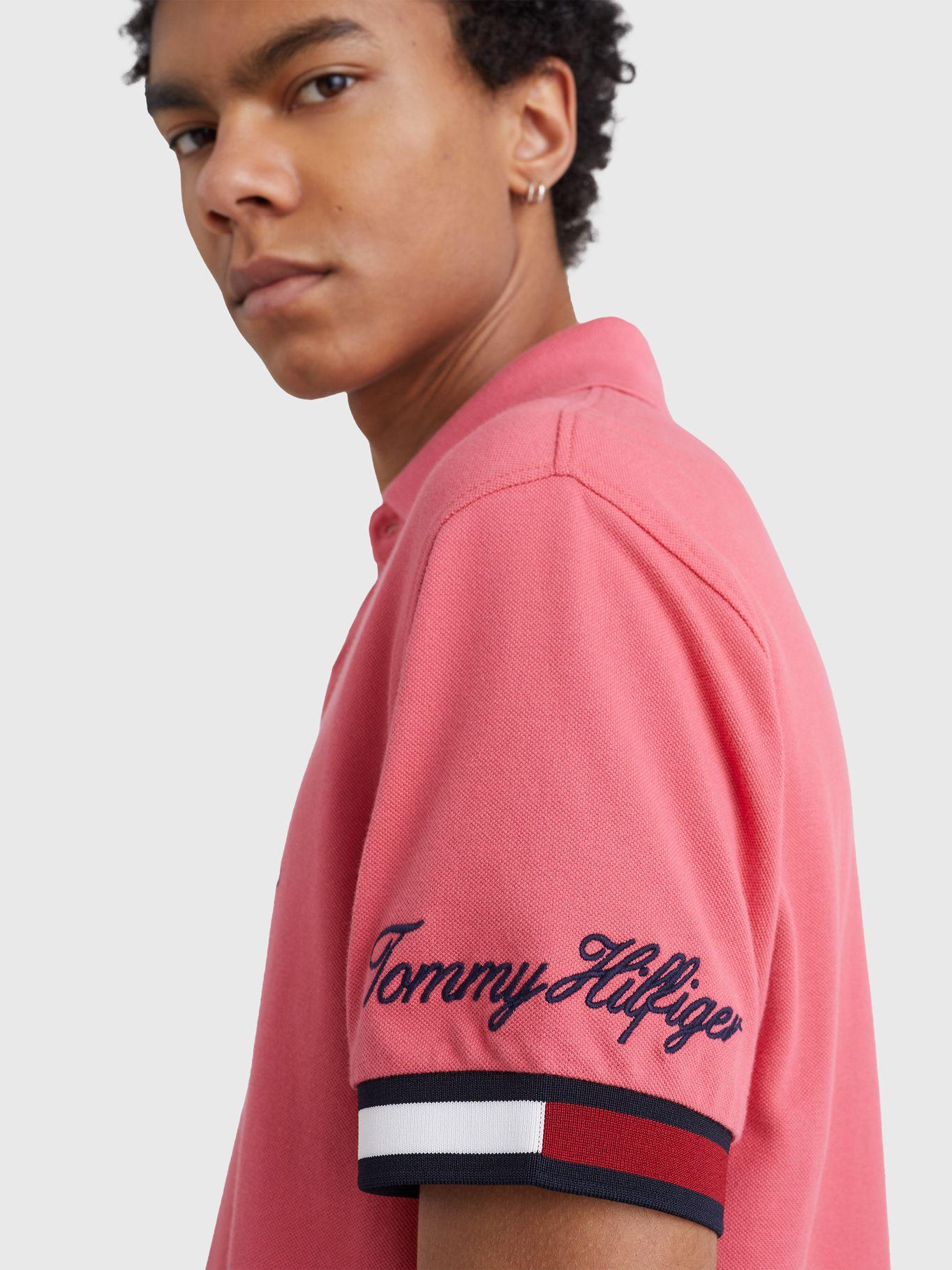 Polo Flag Logo Slim Fit Rosado Tommy Hilfiger-3