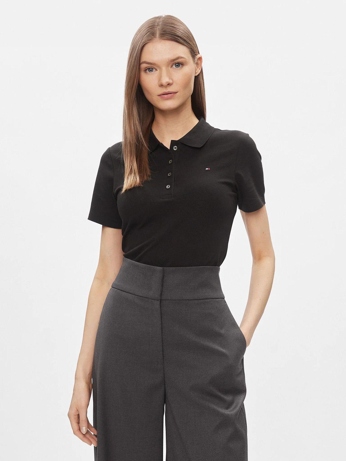 Polo Slim Fit Con Tejido Pique Negro Tommy Hilfiger-0