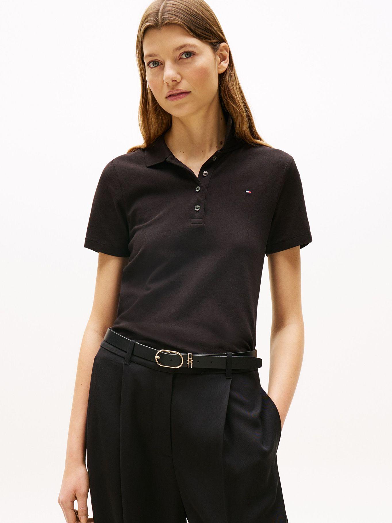 Polo Slim Fit Con Tejido Pique Negro Tommy Hilfiger-0