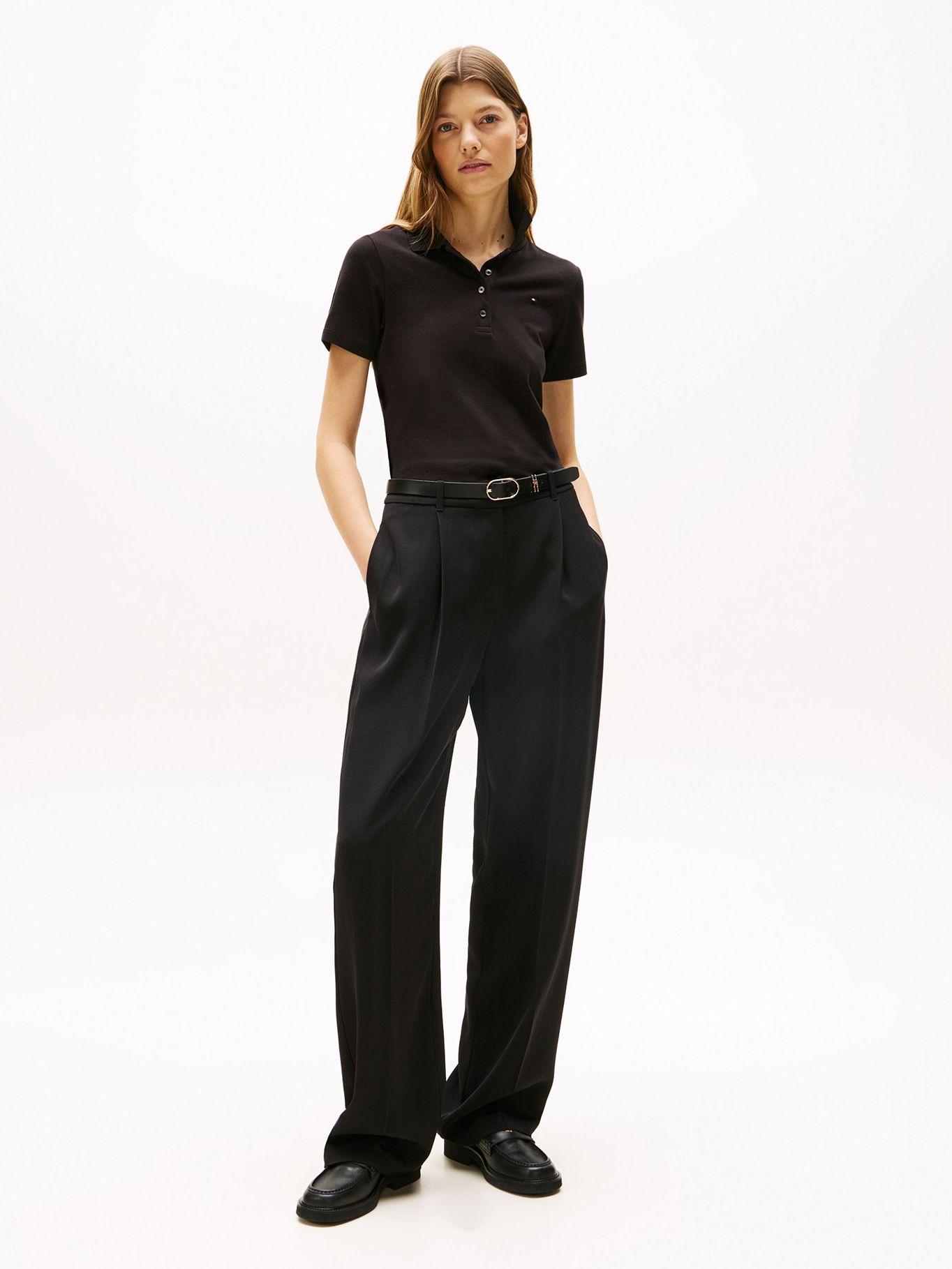 Polo Slim Fit Con Tejido Pique Negro Tommy Hilfiger-1