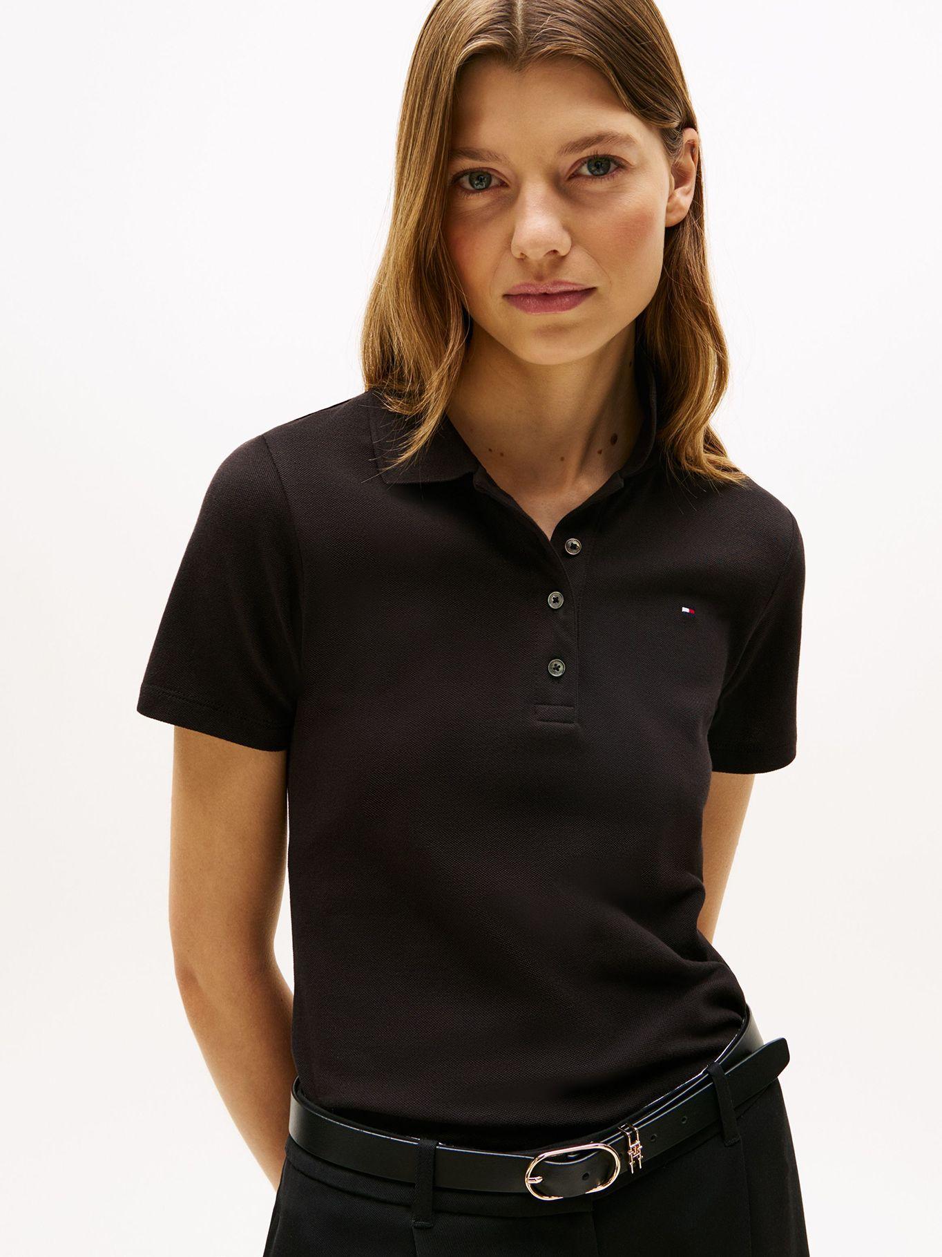 Polo Slim Fit Con Tejido Pique Negro Tommy Hilfiger-3