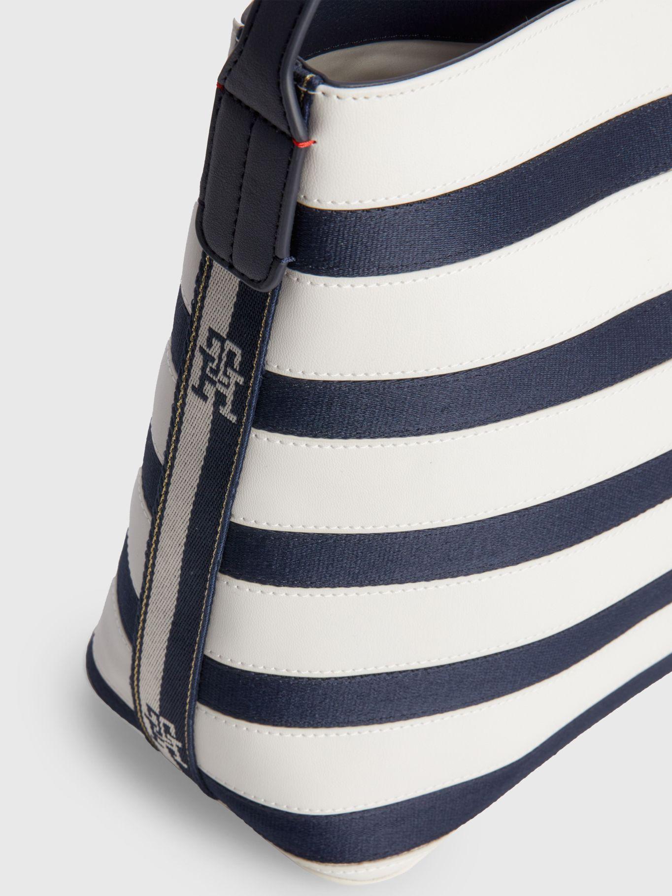 Cartera Bucket Iconic A Rayas Azul Tommy Hilfiger-3