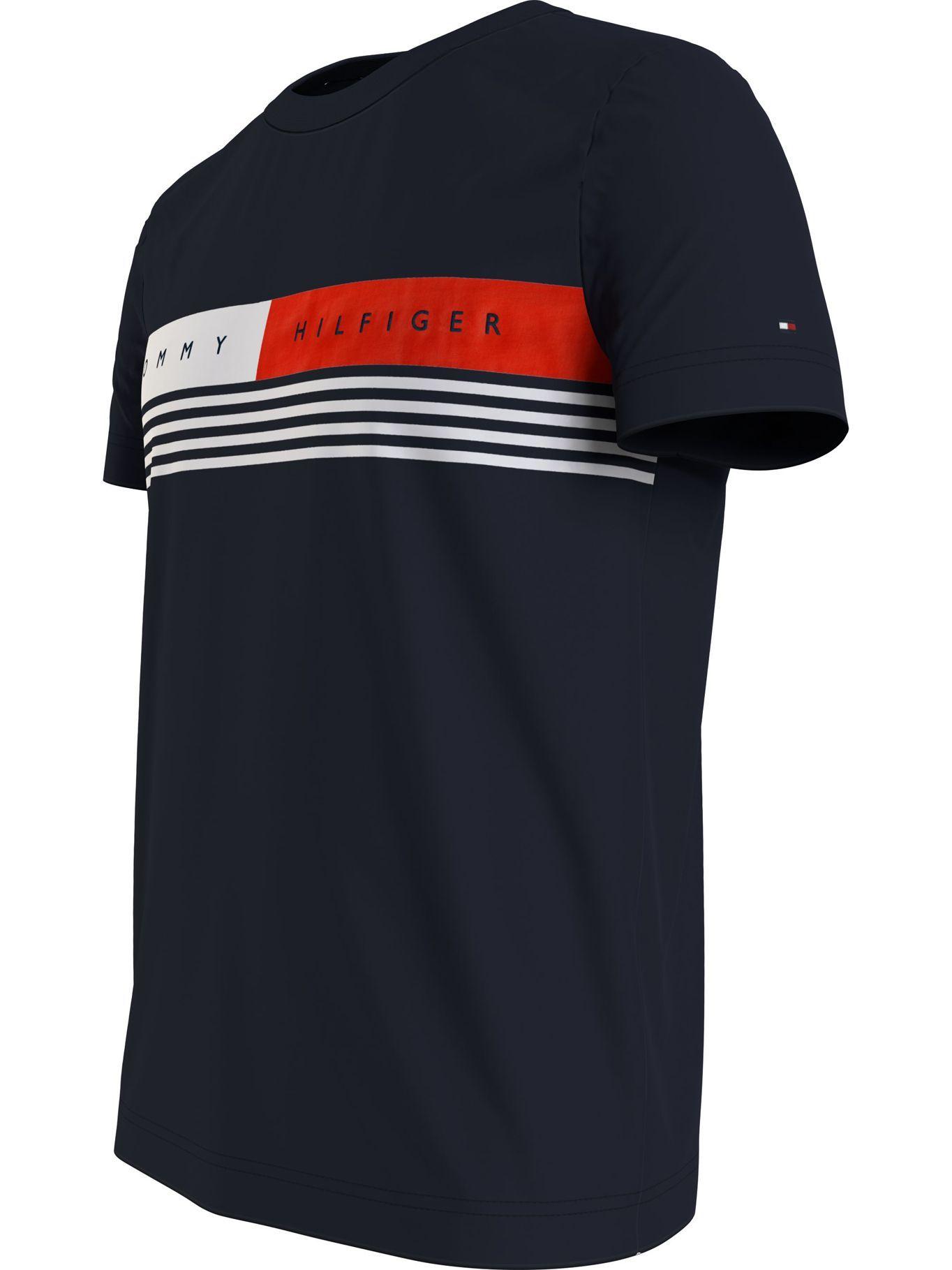 Polera Logo Stripe Azul Tommy Hilfiger A2-2