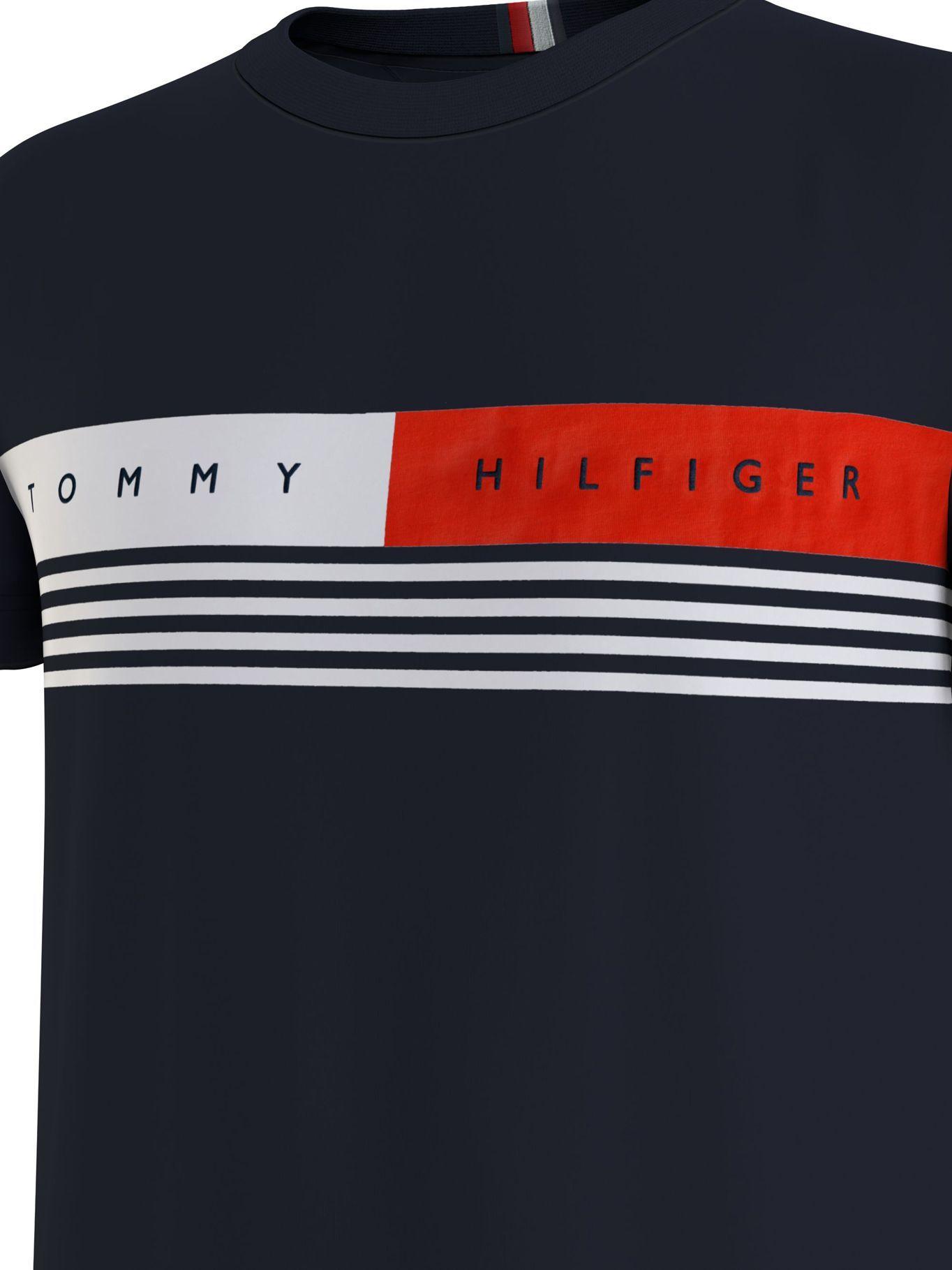Polera Logo Stripe Azul Tommy Hilfiger A2-4