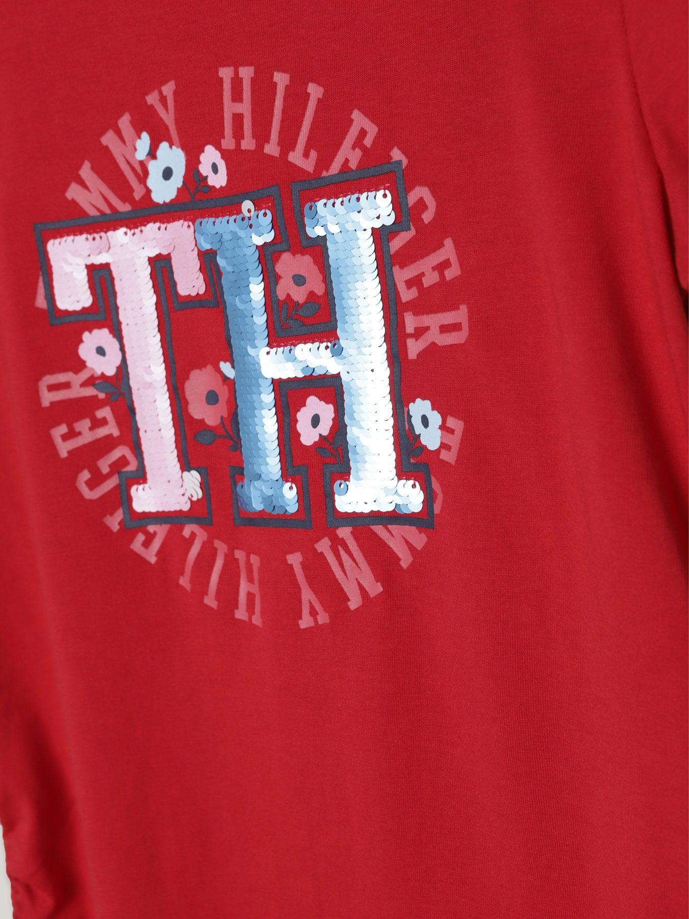Polera De Niña Script Floral Logo Rojo Tommy Hilfiger-2