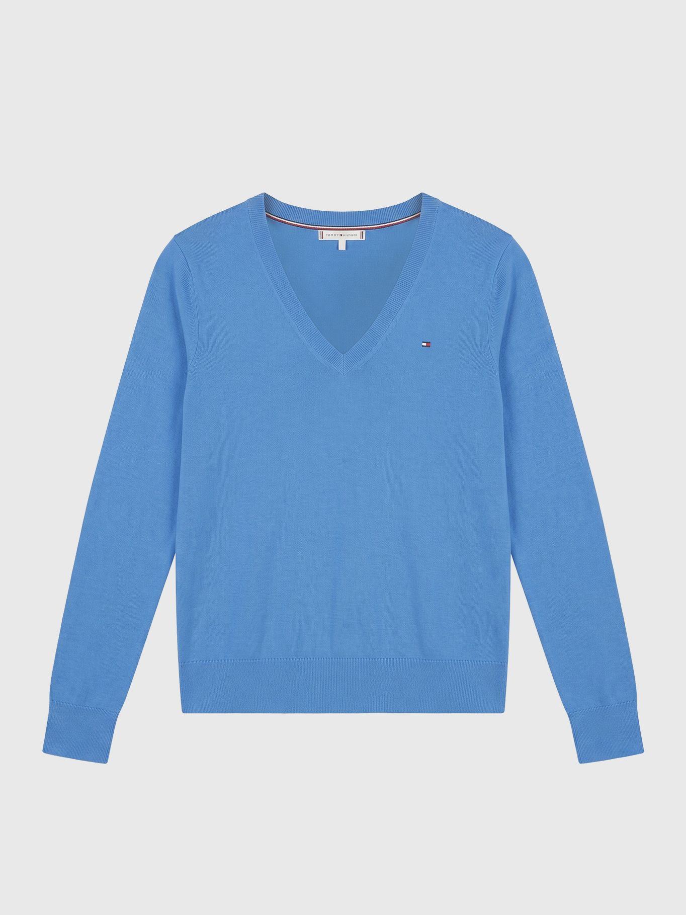 Sweater Con Diseño De Rayas Celeste Tommy Hilfiger-4