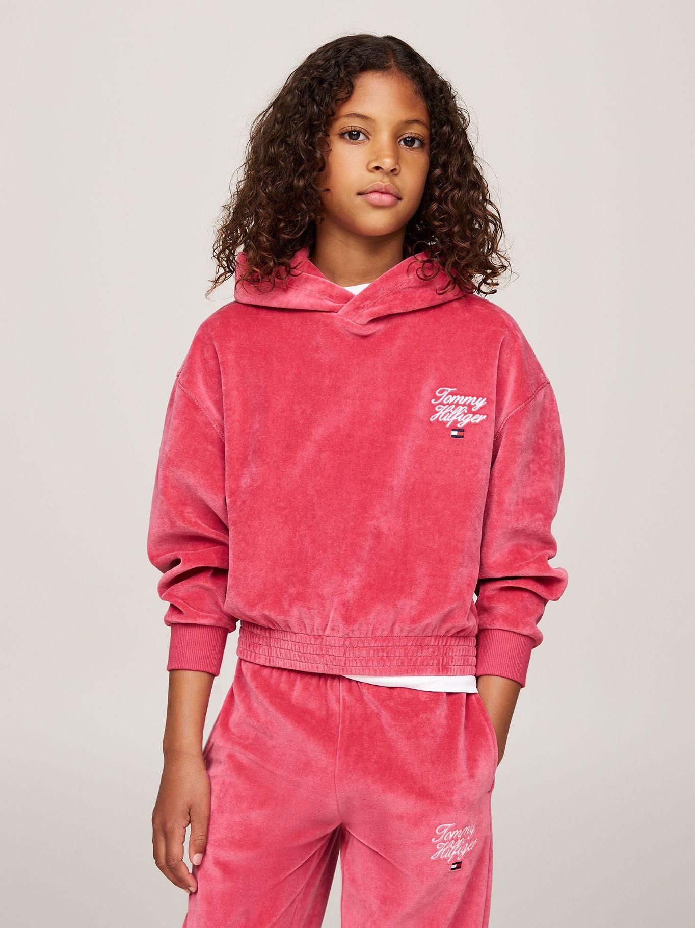 Polerón Hoodie Niña Logo Script Rosado Tommy Hilfiger-0