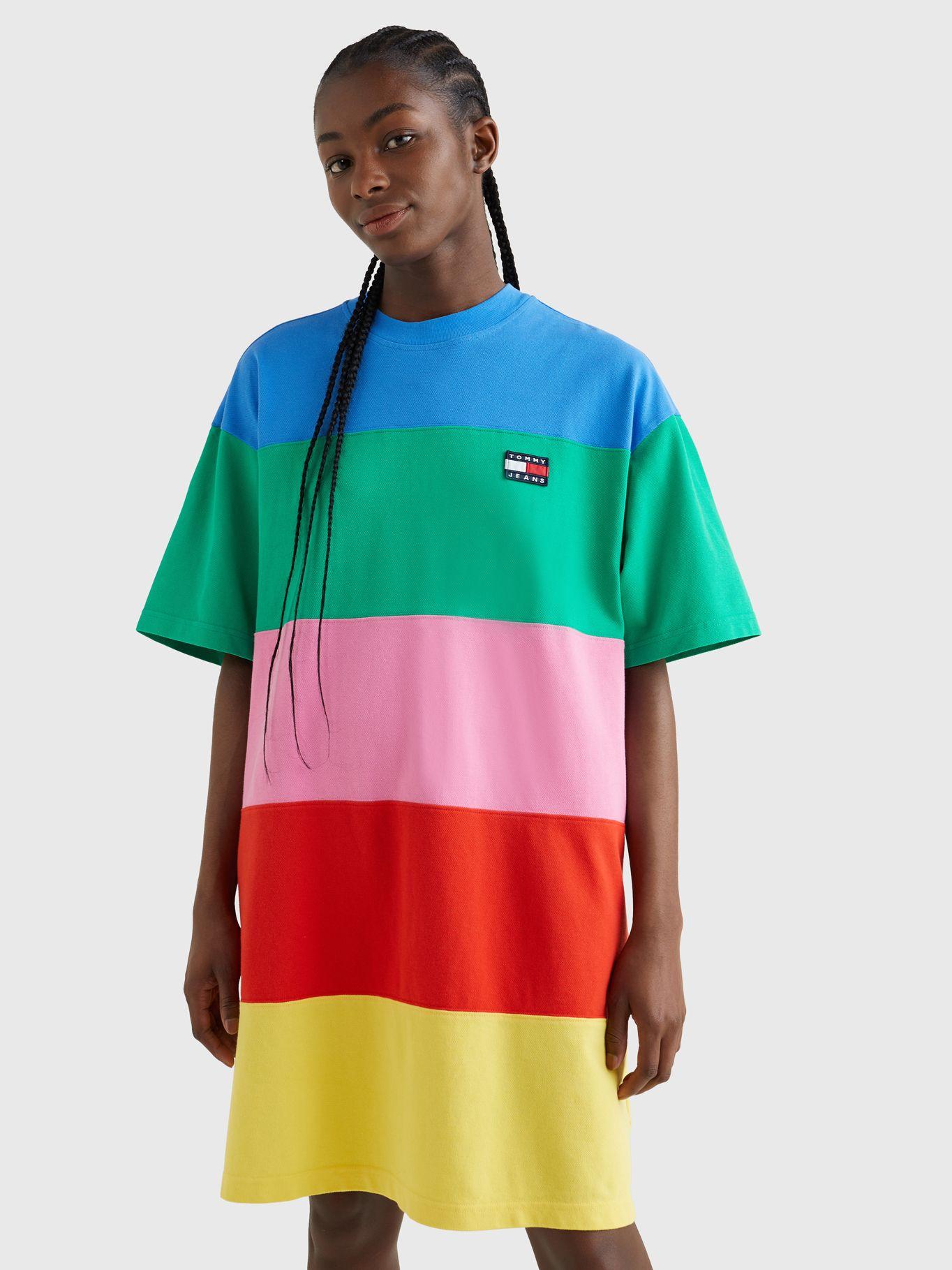 Vestido Pop Color Block Verde Tommy Hilfiger-1