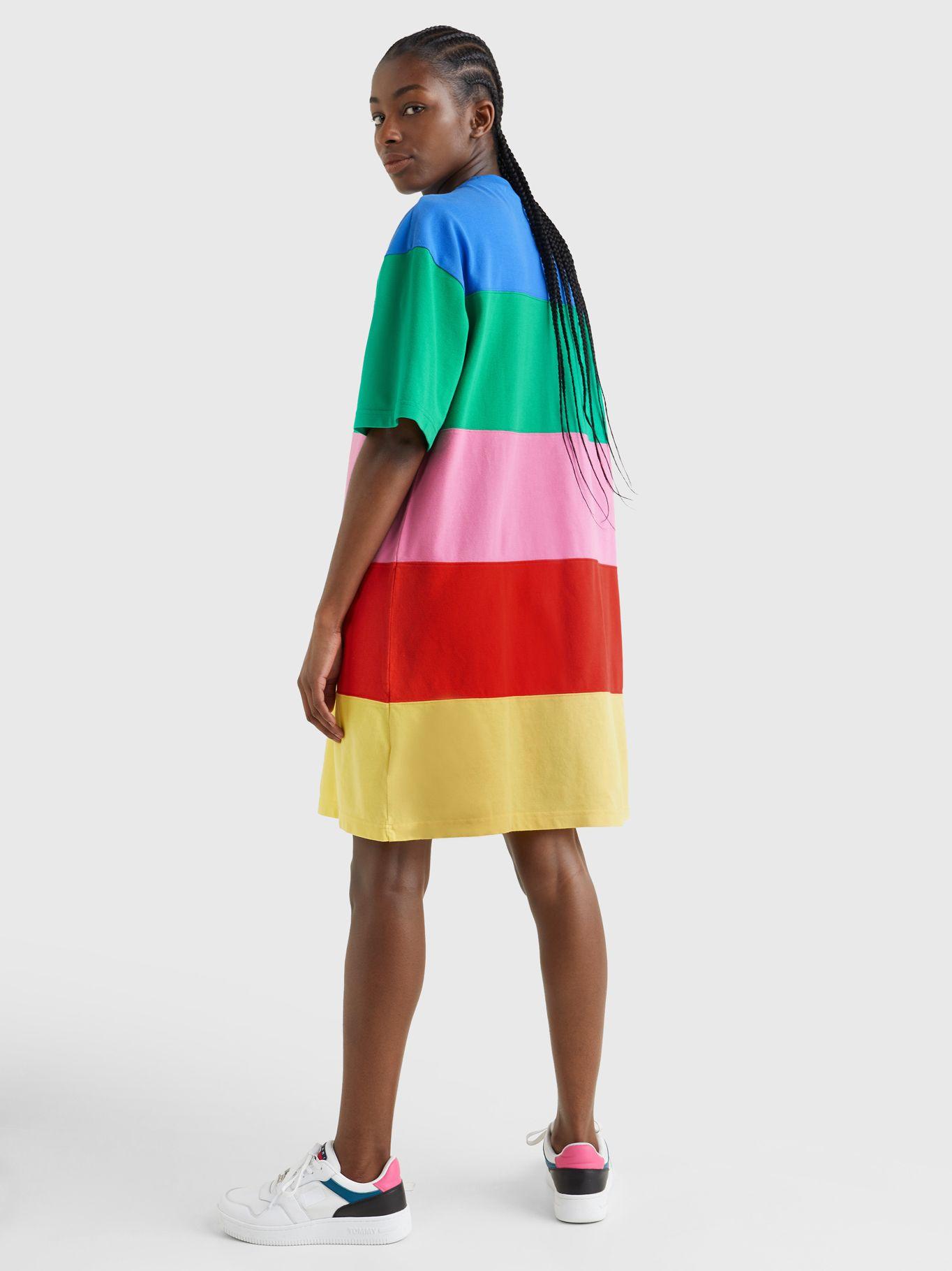 Vestido Pop Color Block Verde Tommy Hilfiger-3