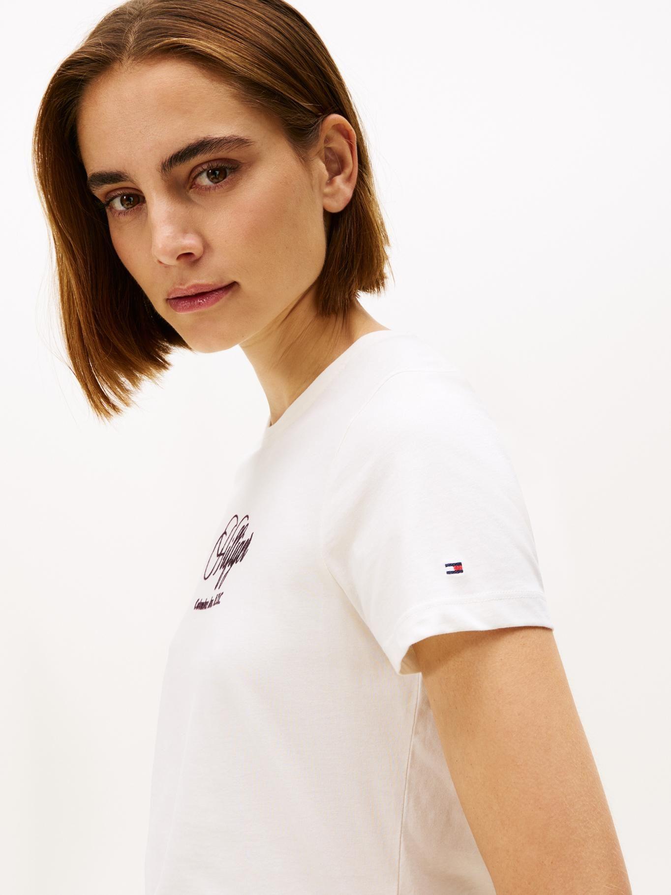 Polera Logotipo Bordado Regular Blanco Tommy Hilfiger-3