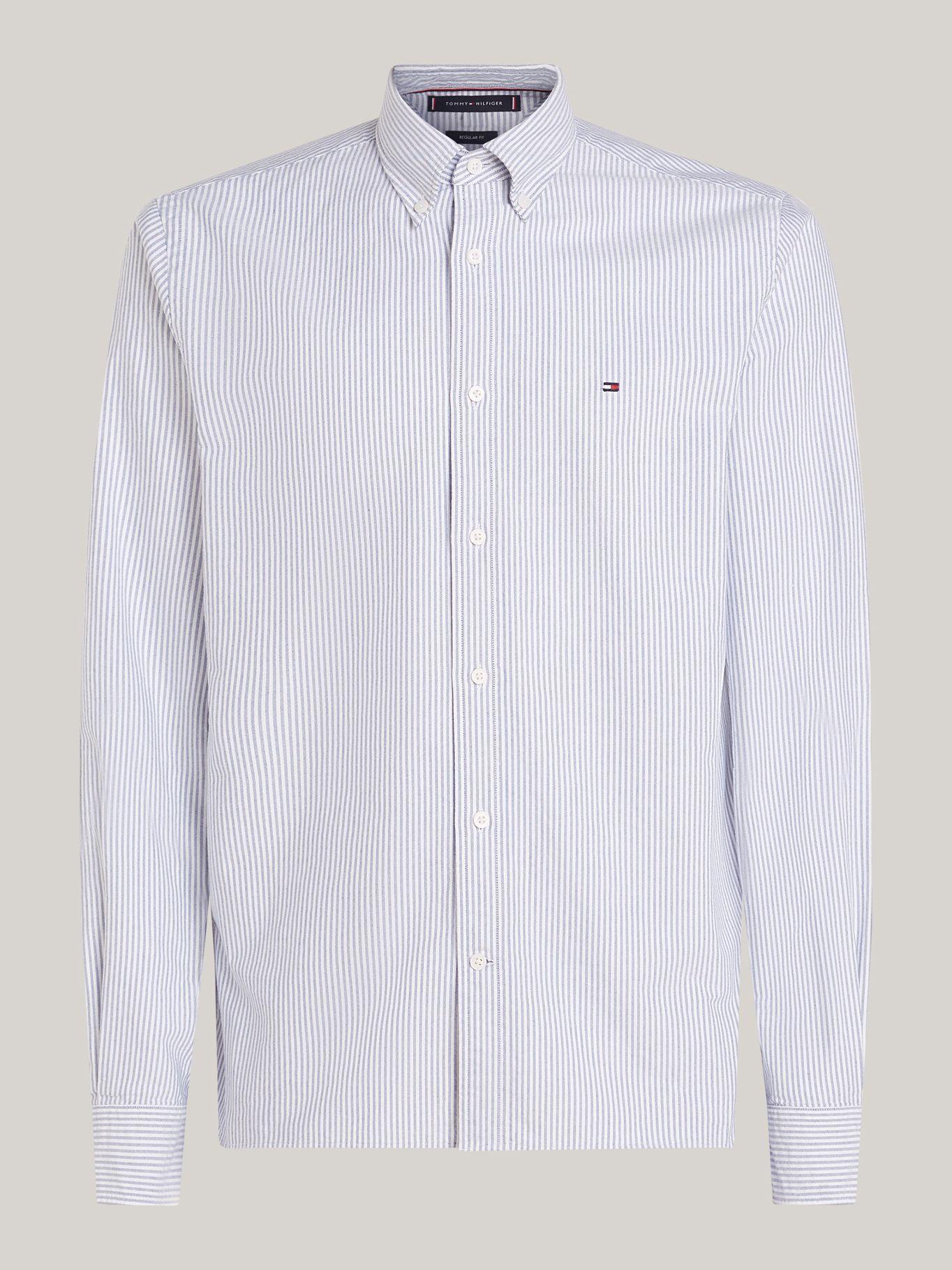 Camisa Heritage De Rayas Regular Fit Celeste Tommy Hilfiger-4