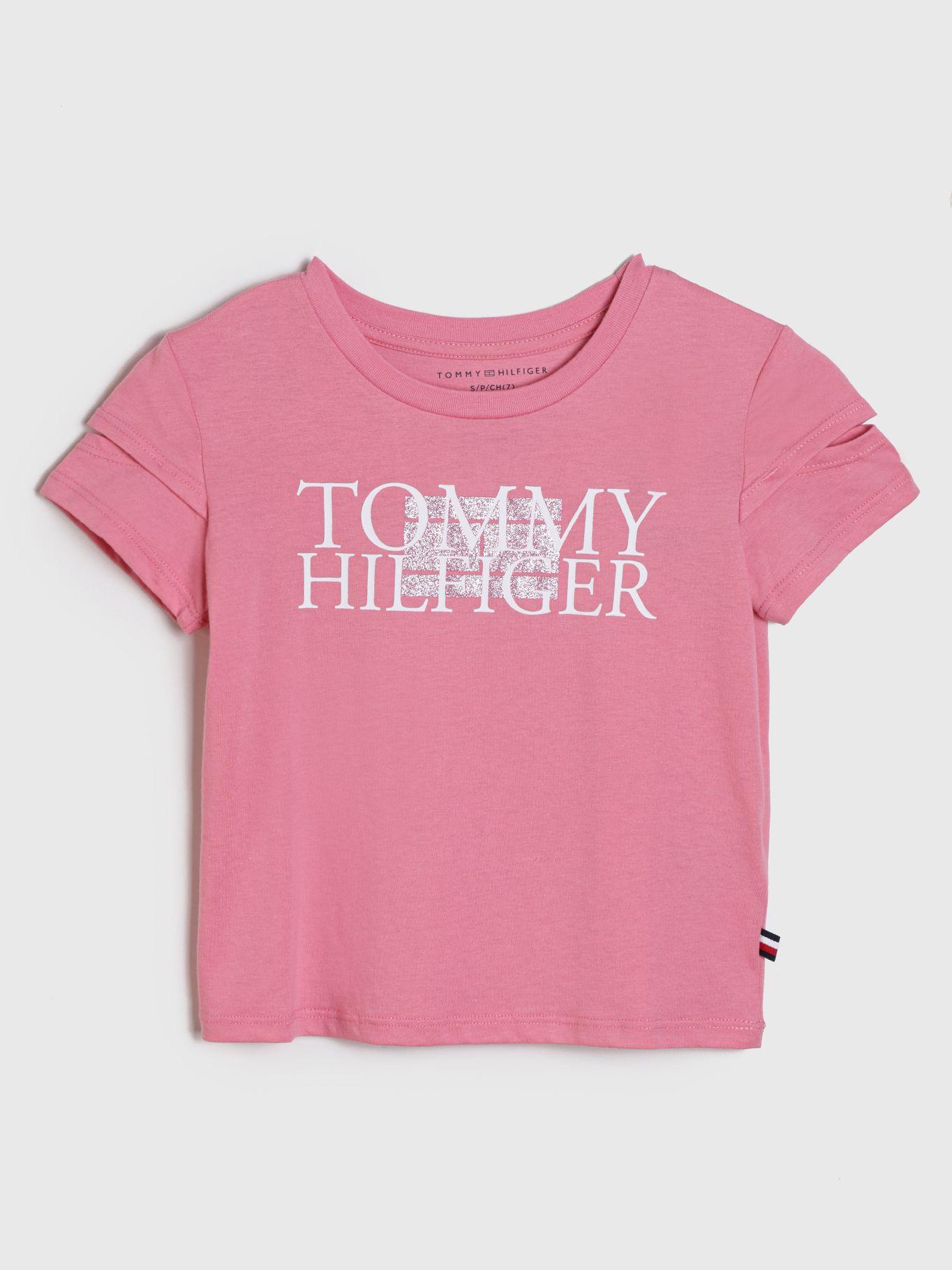 Polera Logo Bandera Metálica Rosado Tommy Hilfiger-0