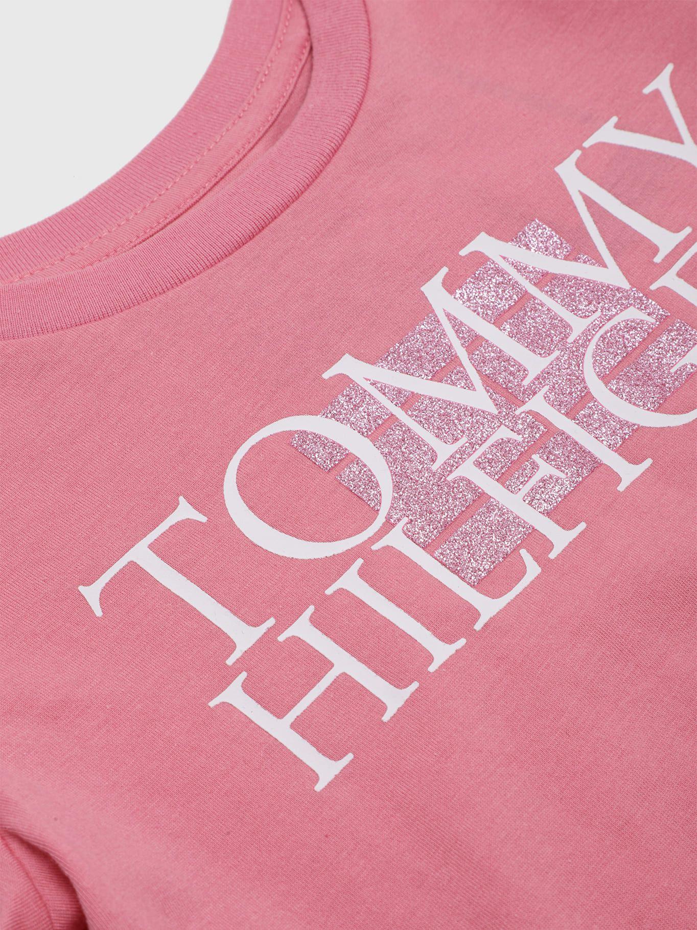 Polera Logo Bandera Metálica Rosado Tommy Hilfiger-3