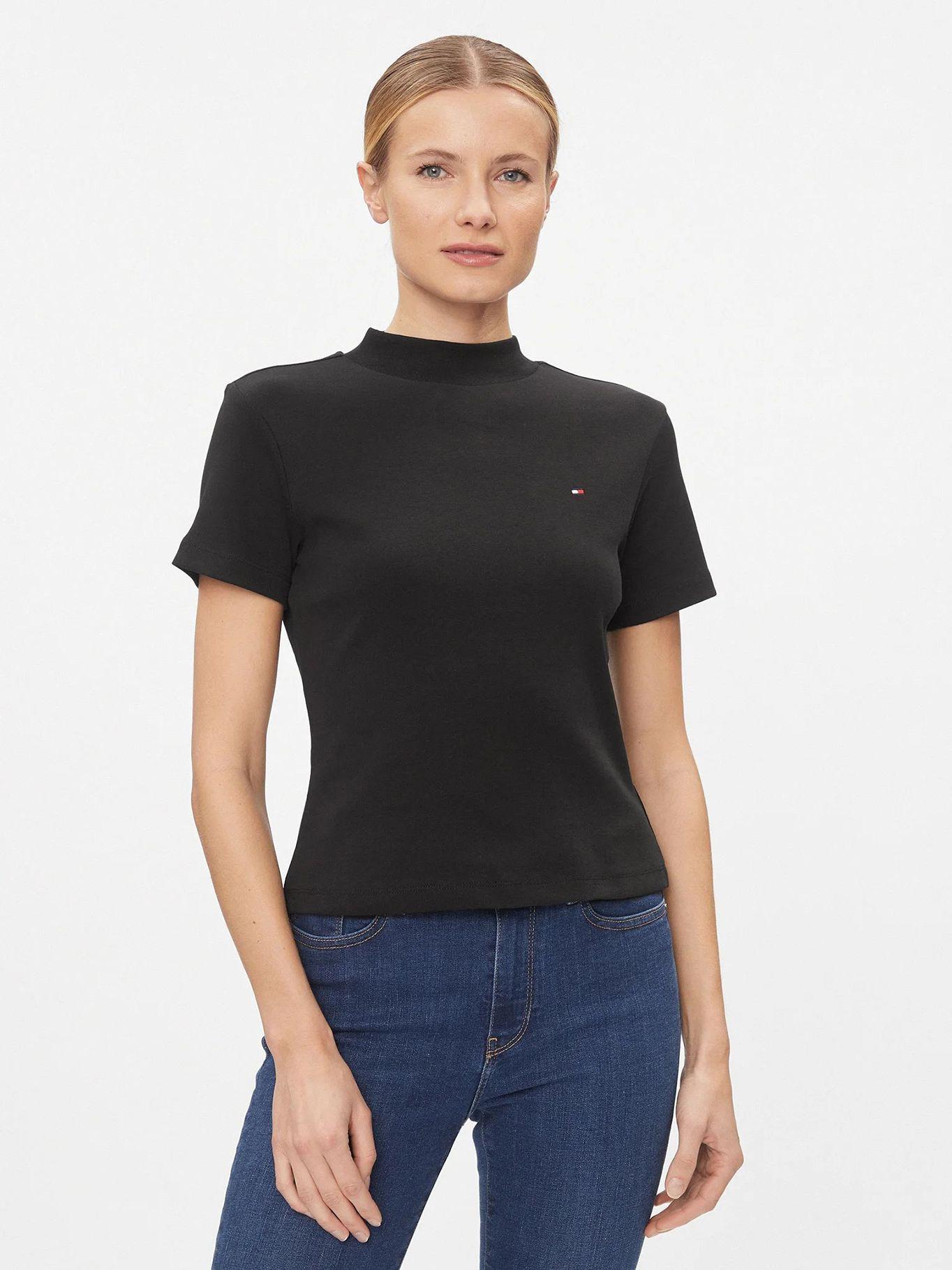Polera Cropped Slim Fit Negro Tommy Hilfiger-0