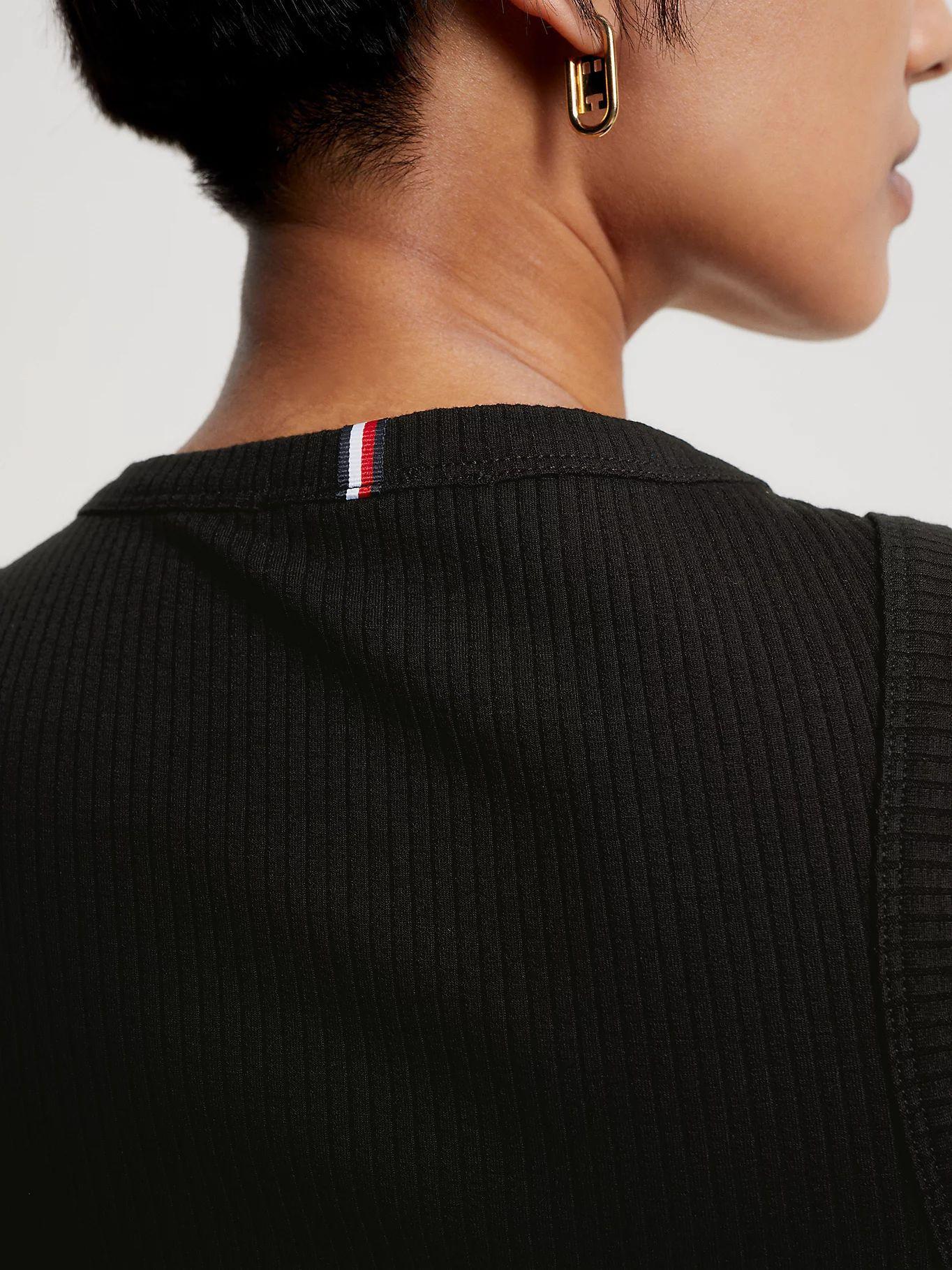 Polera Solid Con Logo Slim Fit Negro Tommy Hilfiger-3