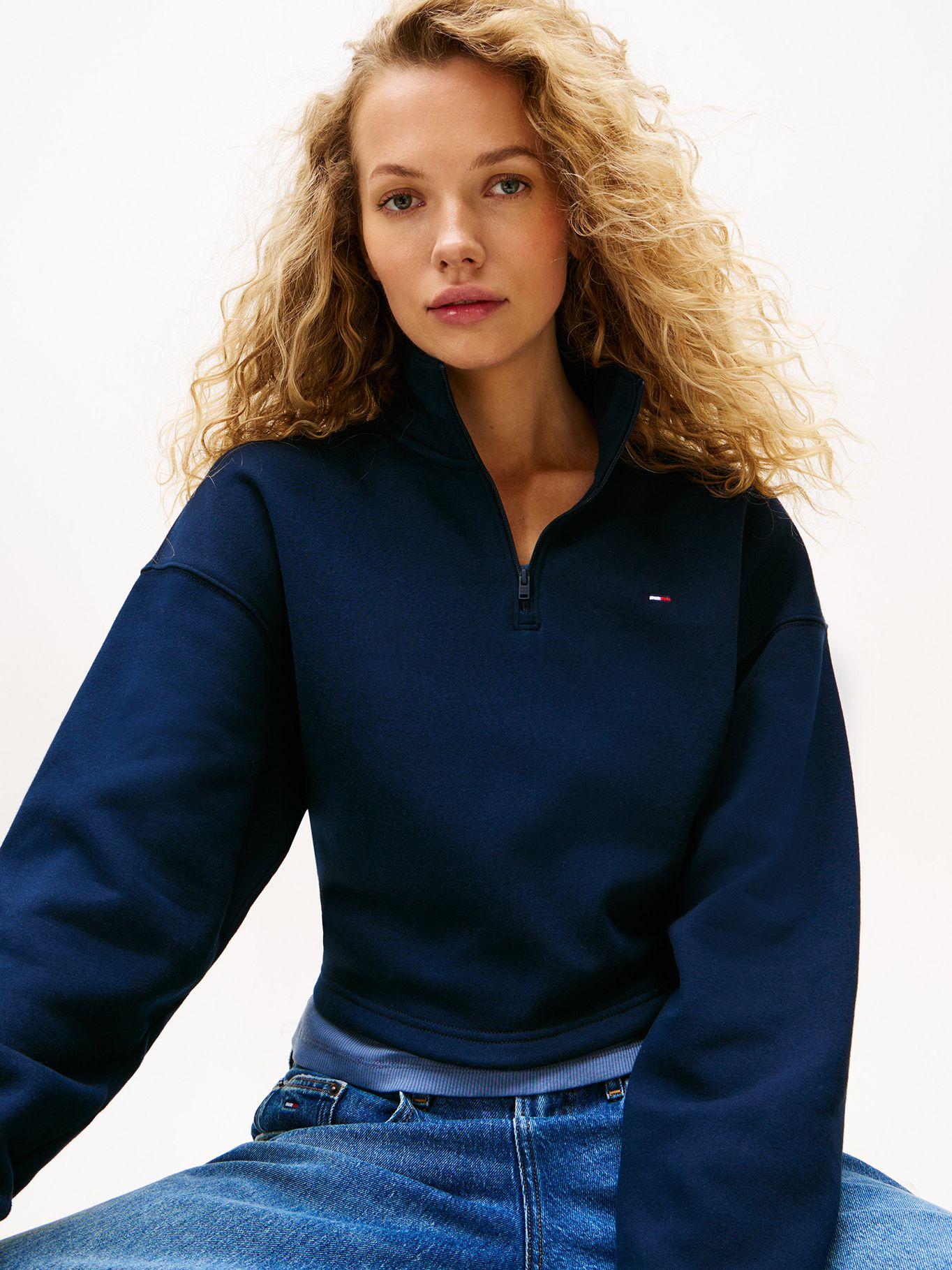 Polerón Relaxed Cropped Cremallera Azul C1G Tommy Jeans-3