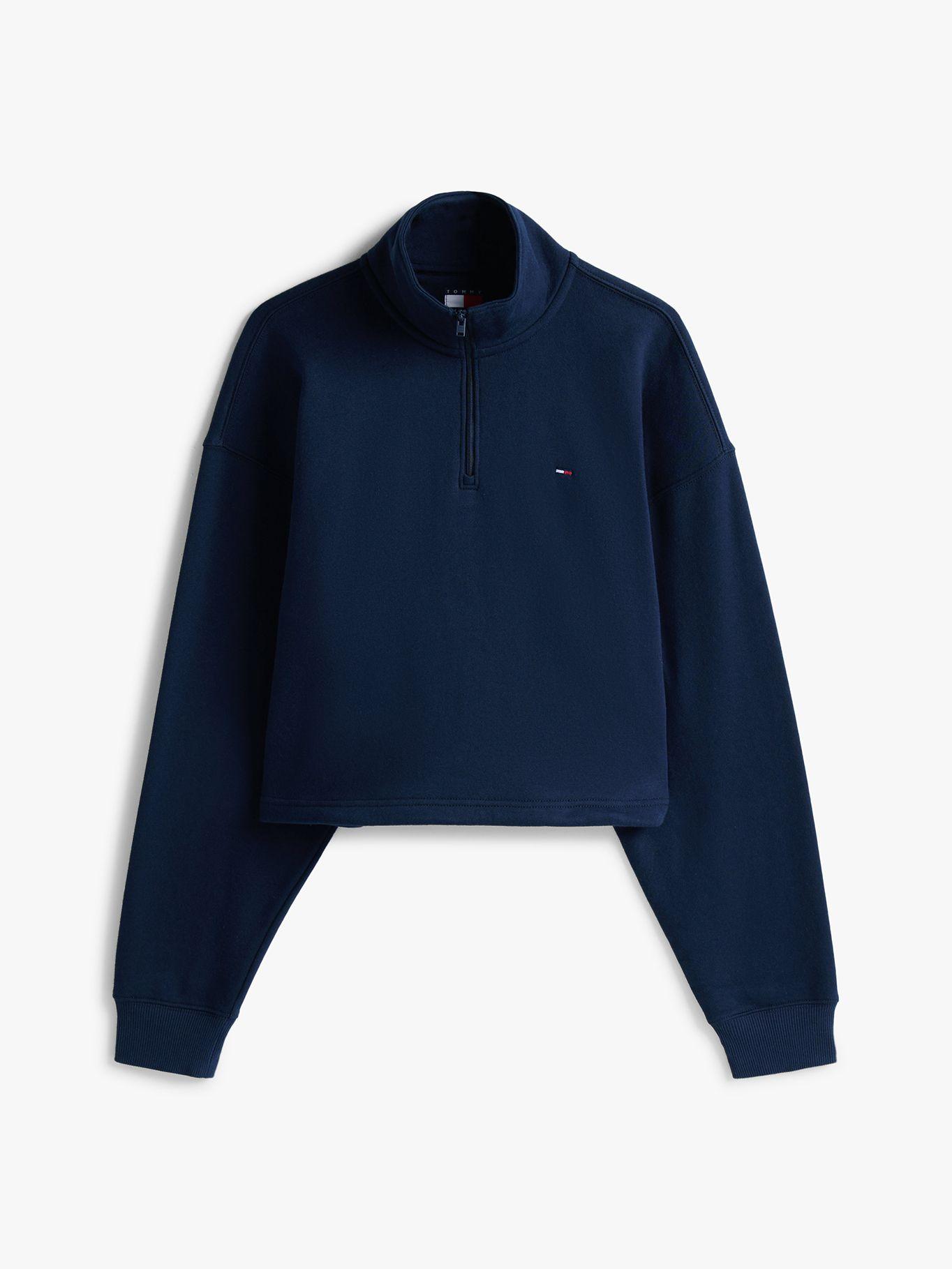 Polerón Relaxed Cropped Cremallera Azul C1G Tommy Jeans-4
