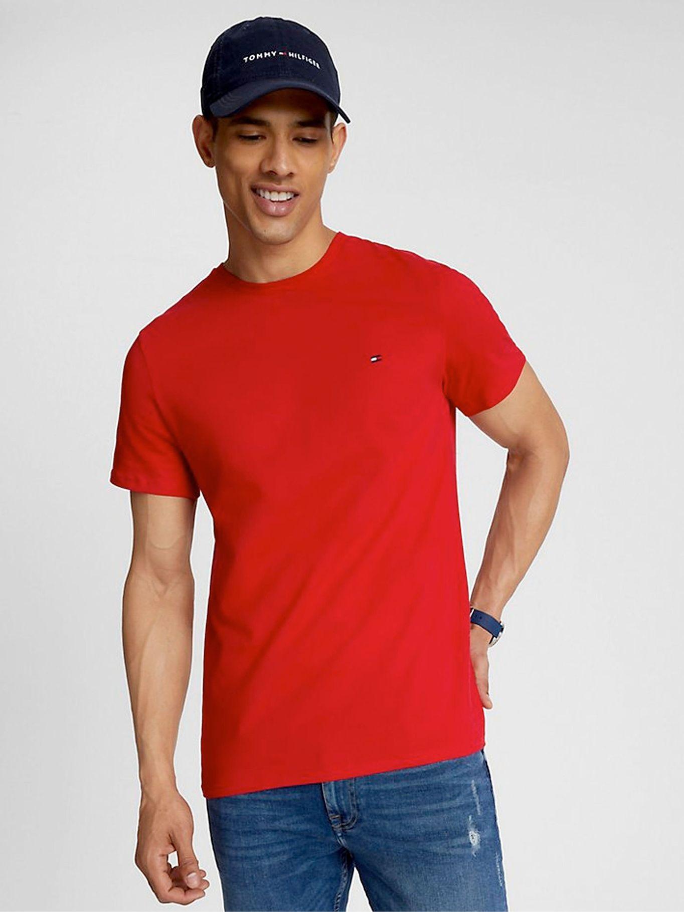 Polera Essential Cotton C-Neck Slim Fit Rojo Tommy Hilfiger-0