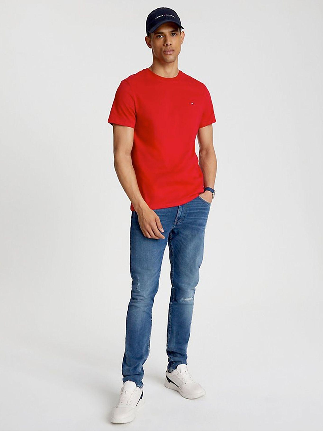 Polera Essential Cotton C-Neck Slim Fit Rojo Tommy Hilfiger-1