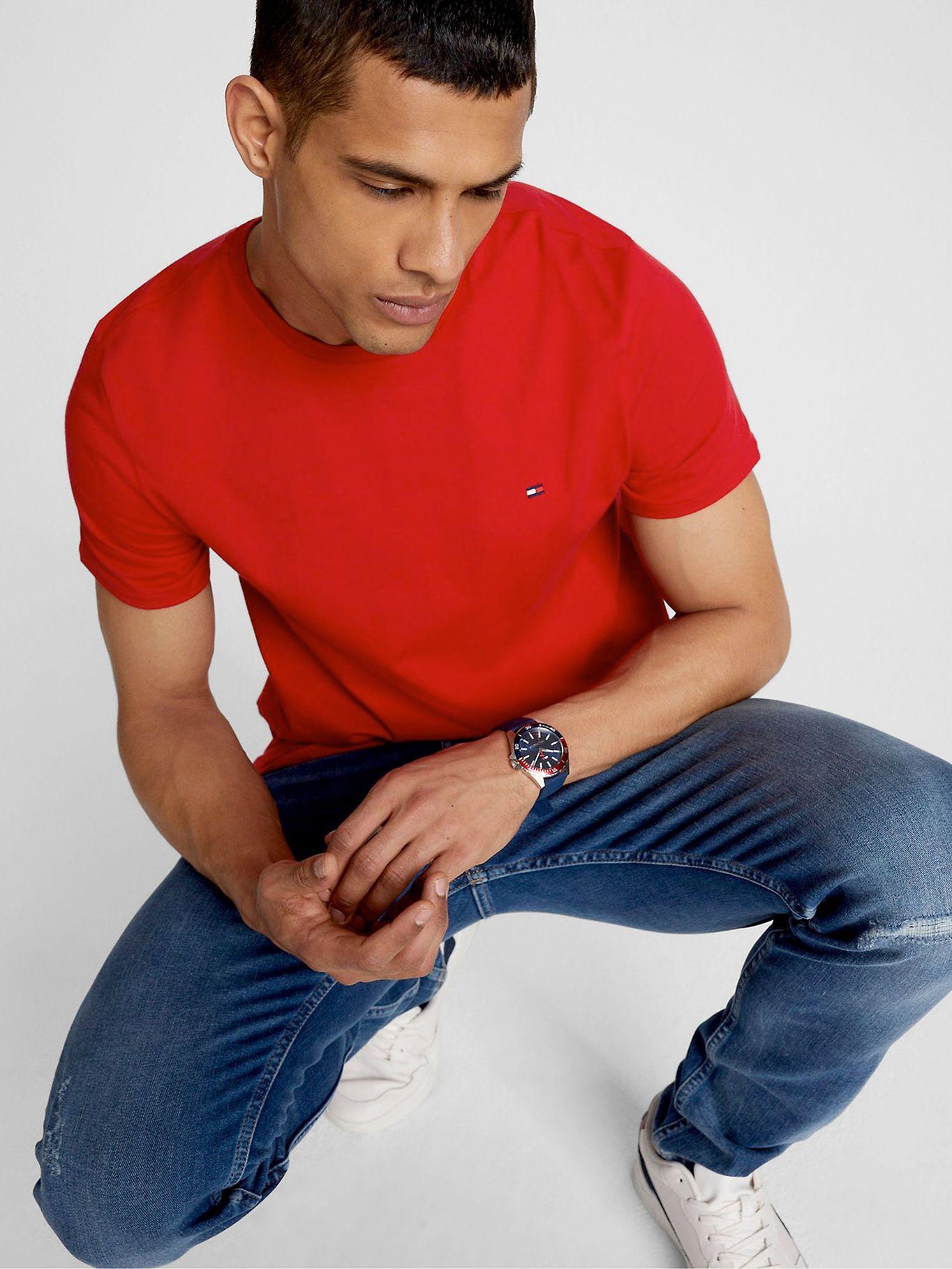 Polera Essential Cotton C-Neck Slim Fit Rojo Tommy Hilfiger-3