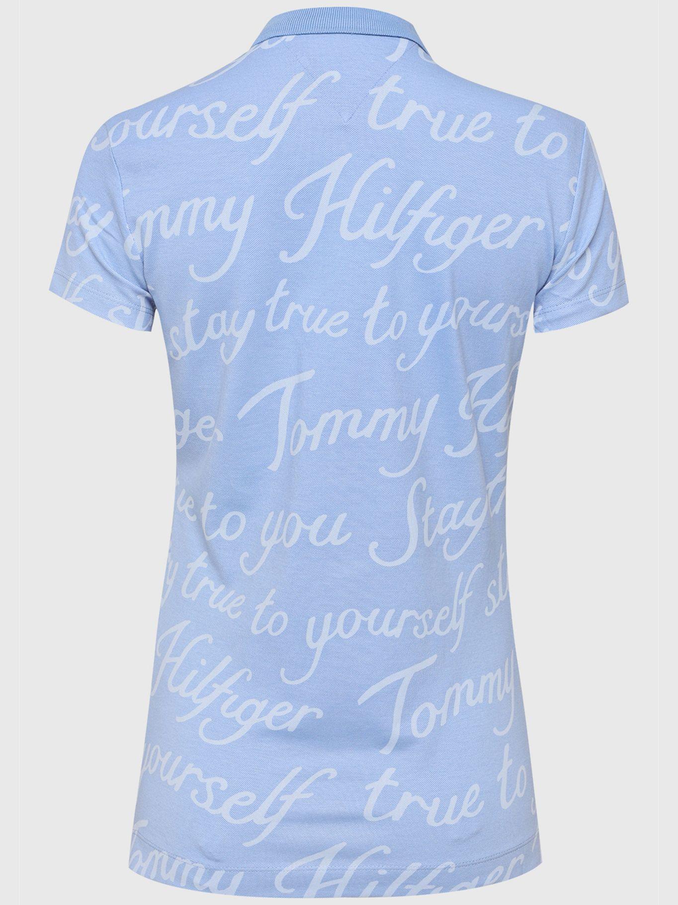 Polo Print Abstracto Slim Fit Celeste Tommy Hilfiger-1