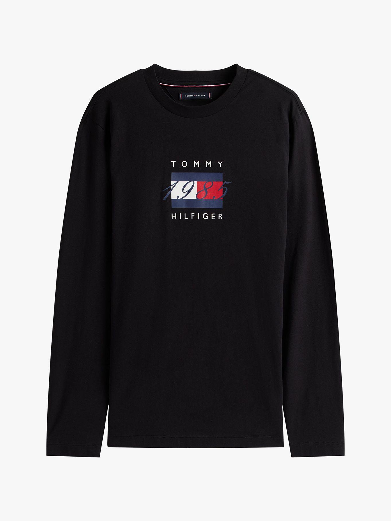 Polera Linear Flag Graphic Logo Negro Tommy Hilfiger-4