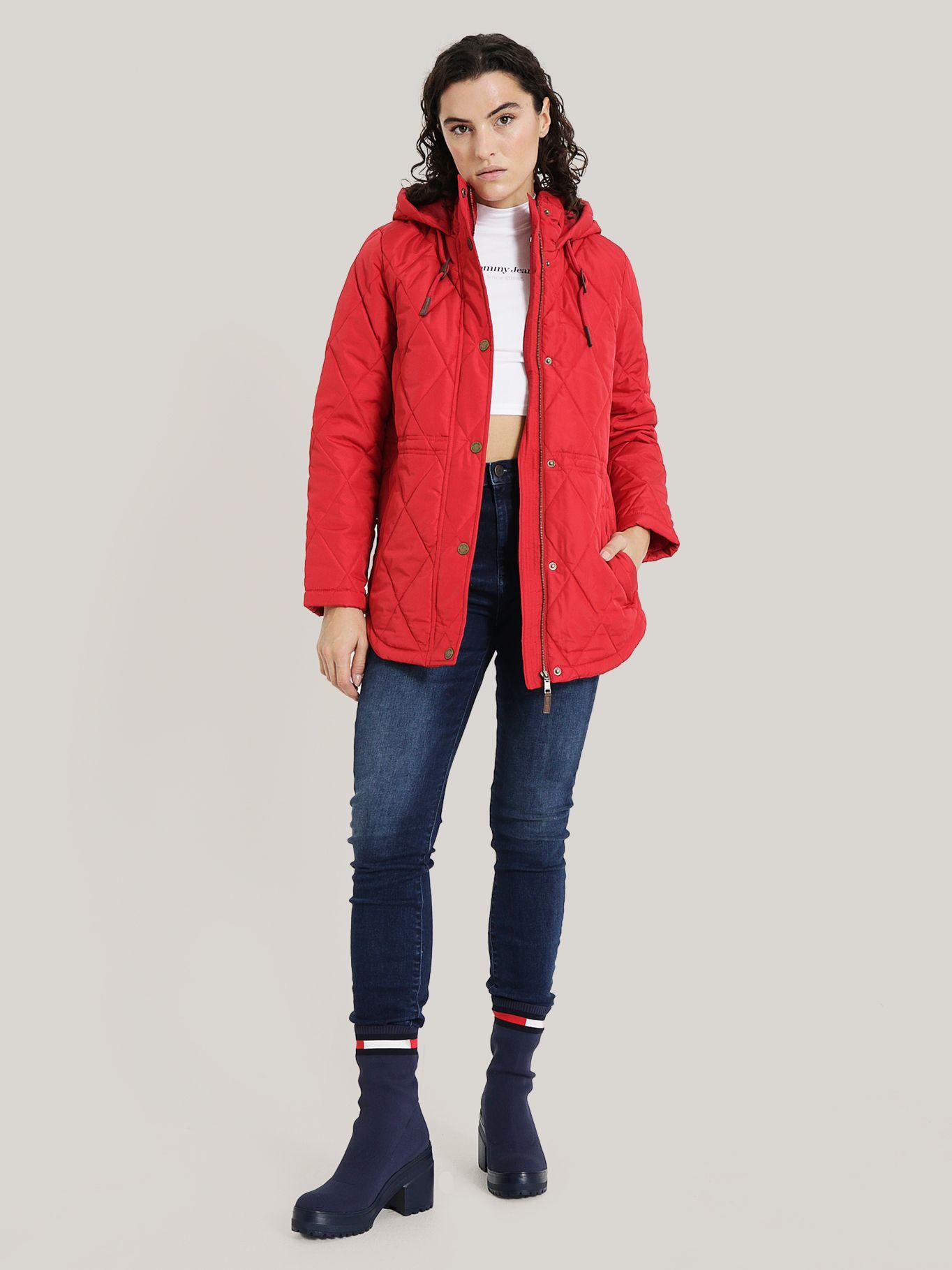 PARKA QUILTED GORRO Y CIERRE ROJO TOMMY HILFIGER-1