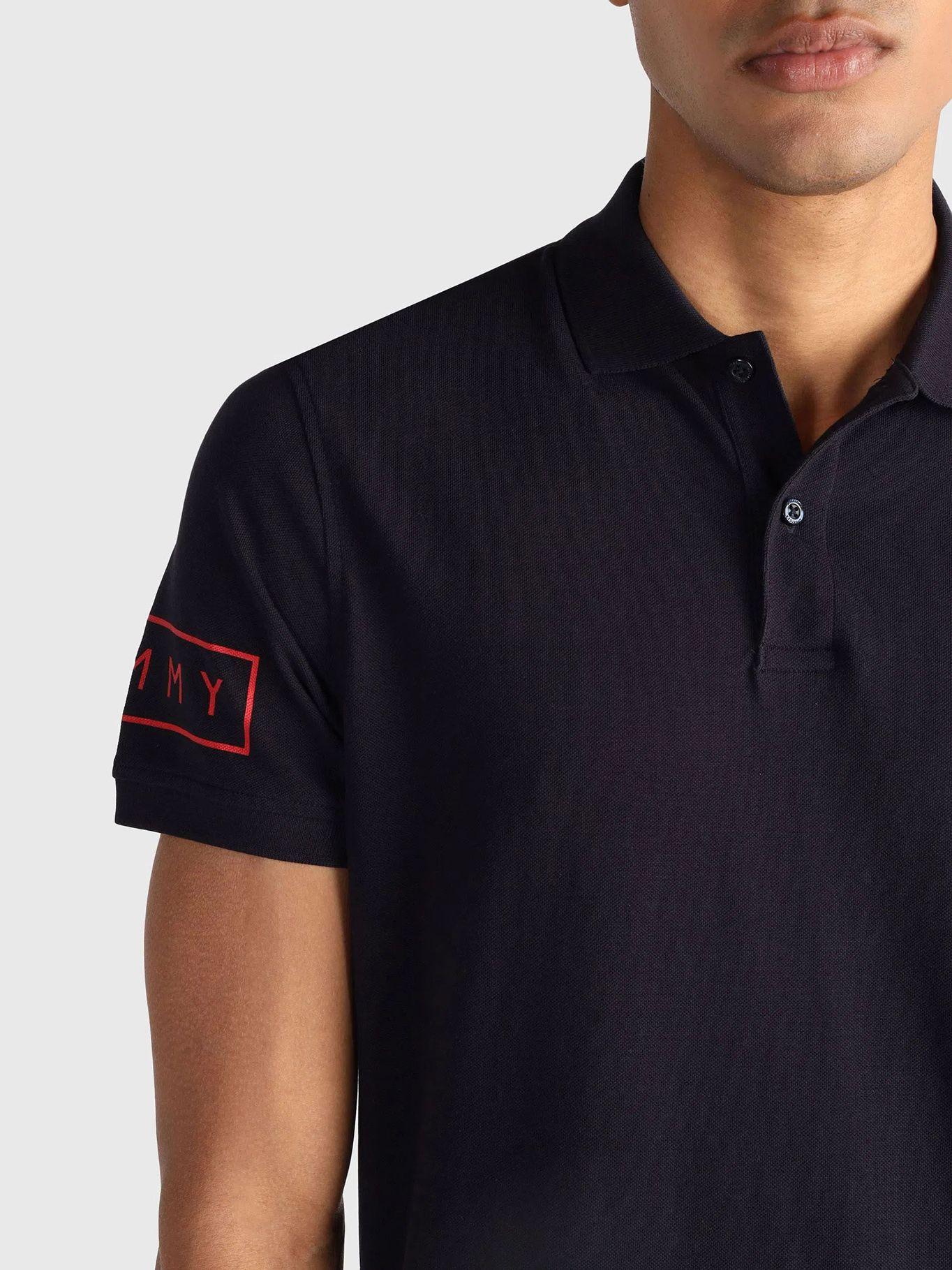 Polo Tonal Con Logo Regular Fit Azul Tommy Hilfiger-4