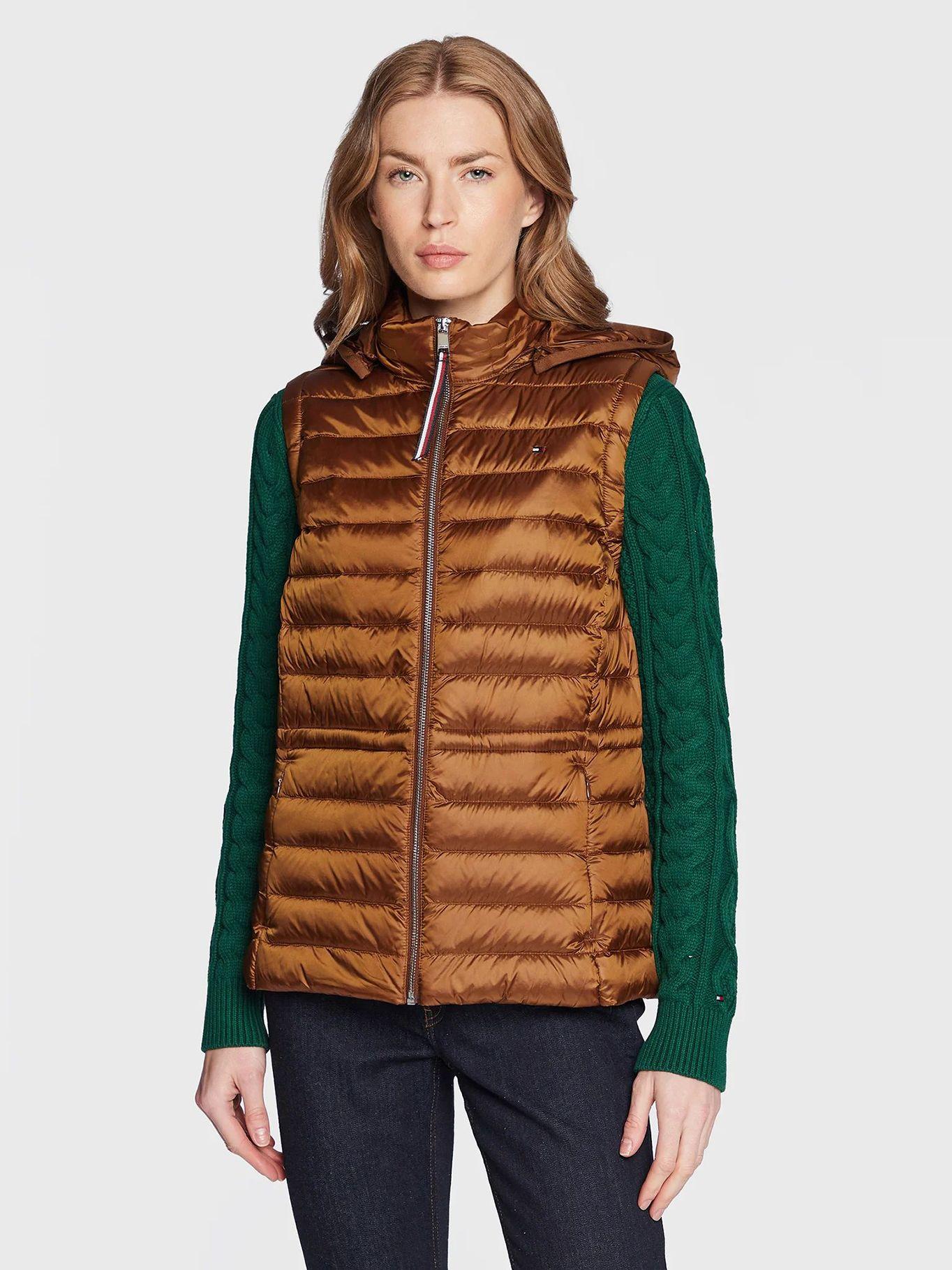 Parka Vest Acolchada Con Gorro Café Tommy Hilfiger-0