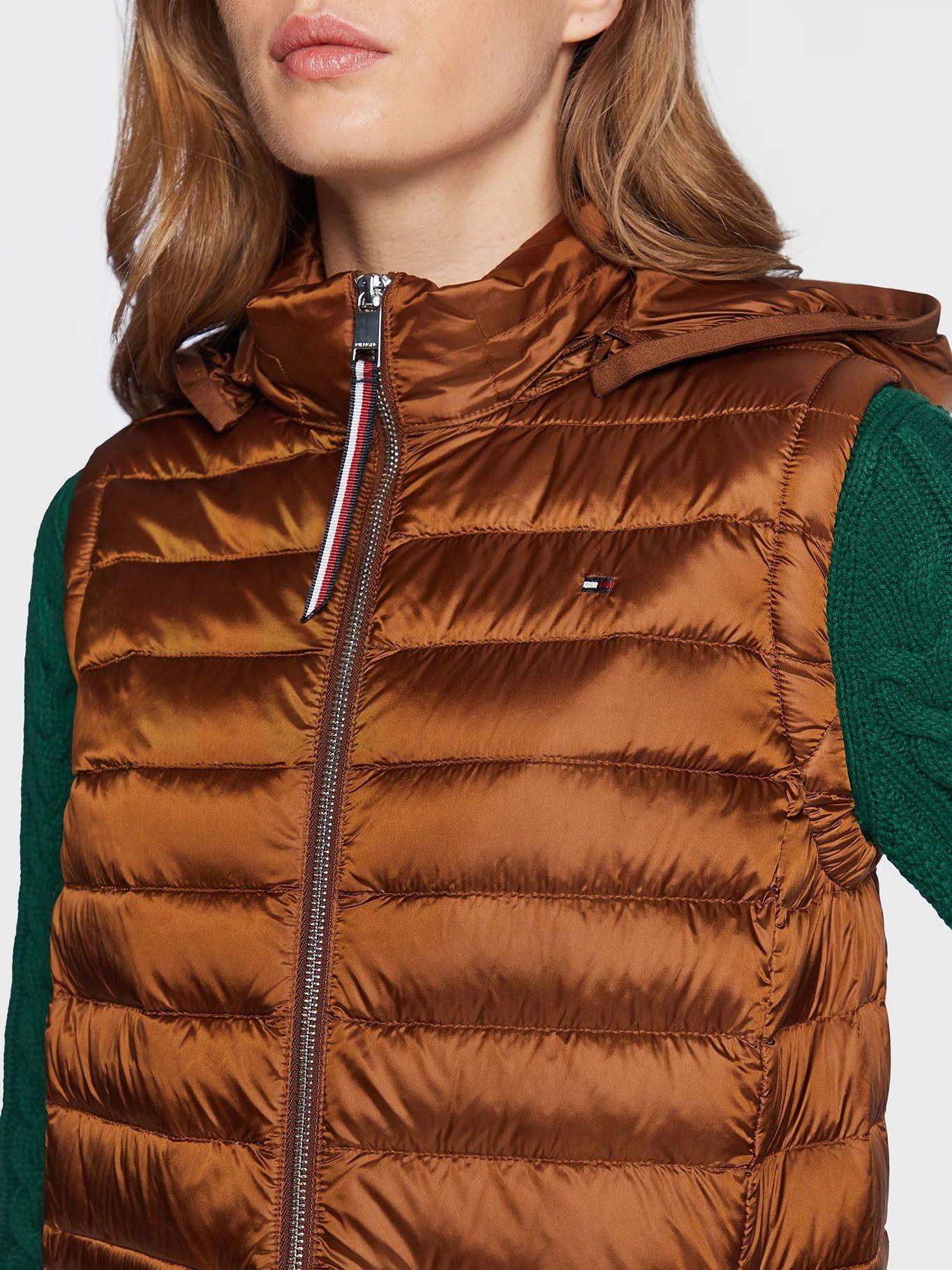 Parka Vest Acolchada Con Gorro Café Tommy Hilfiger-4